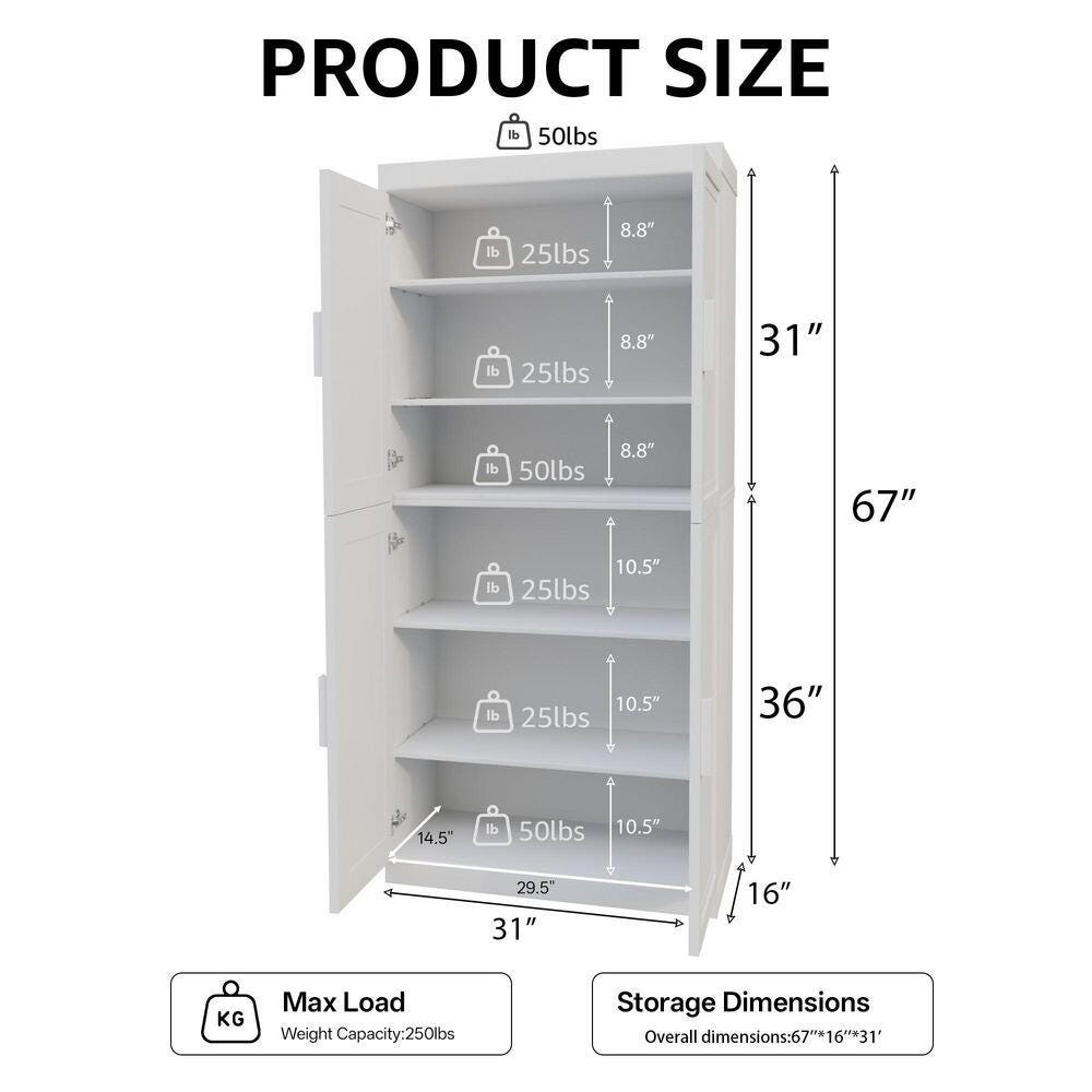 Dovelina Liora Reinforced 31" Accent Cabinet, White, large