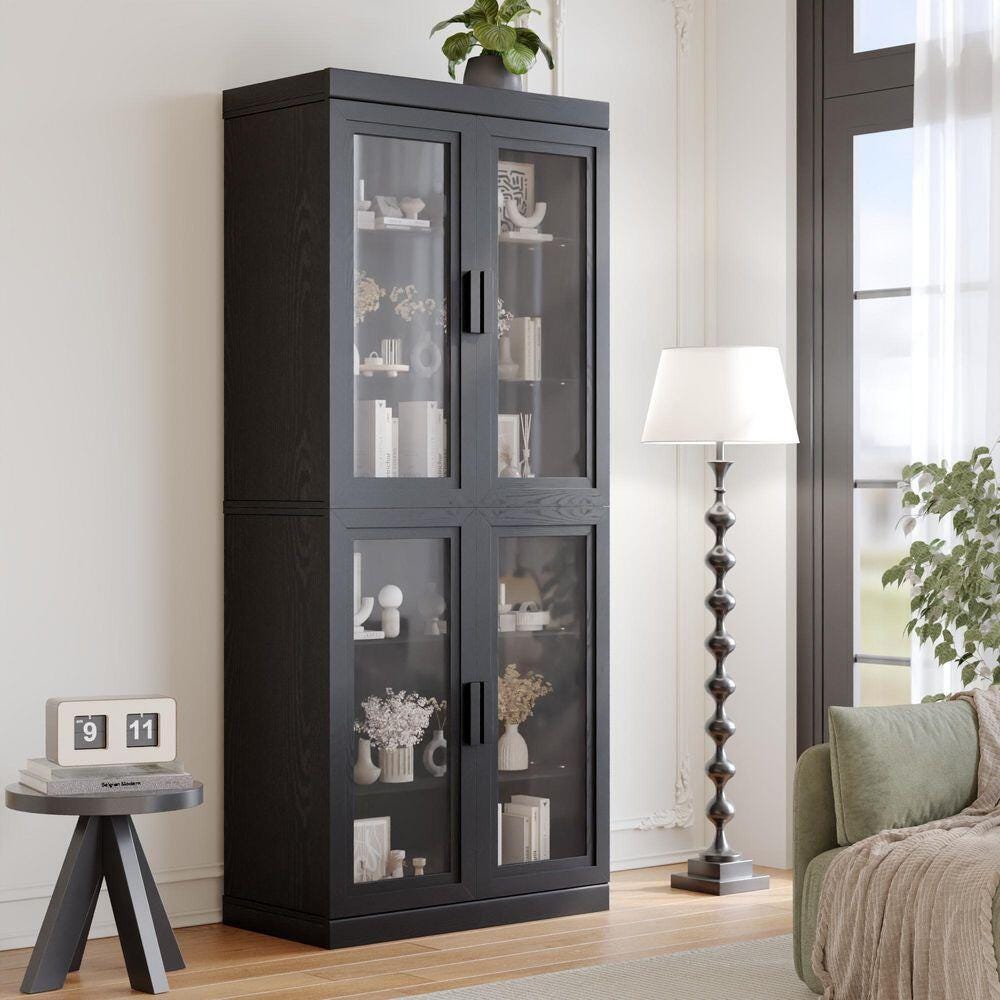 Dovelina Liora Expandable 31" Accent Cabinet, Black, large