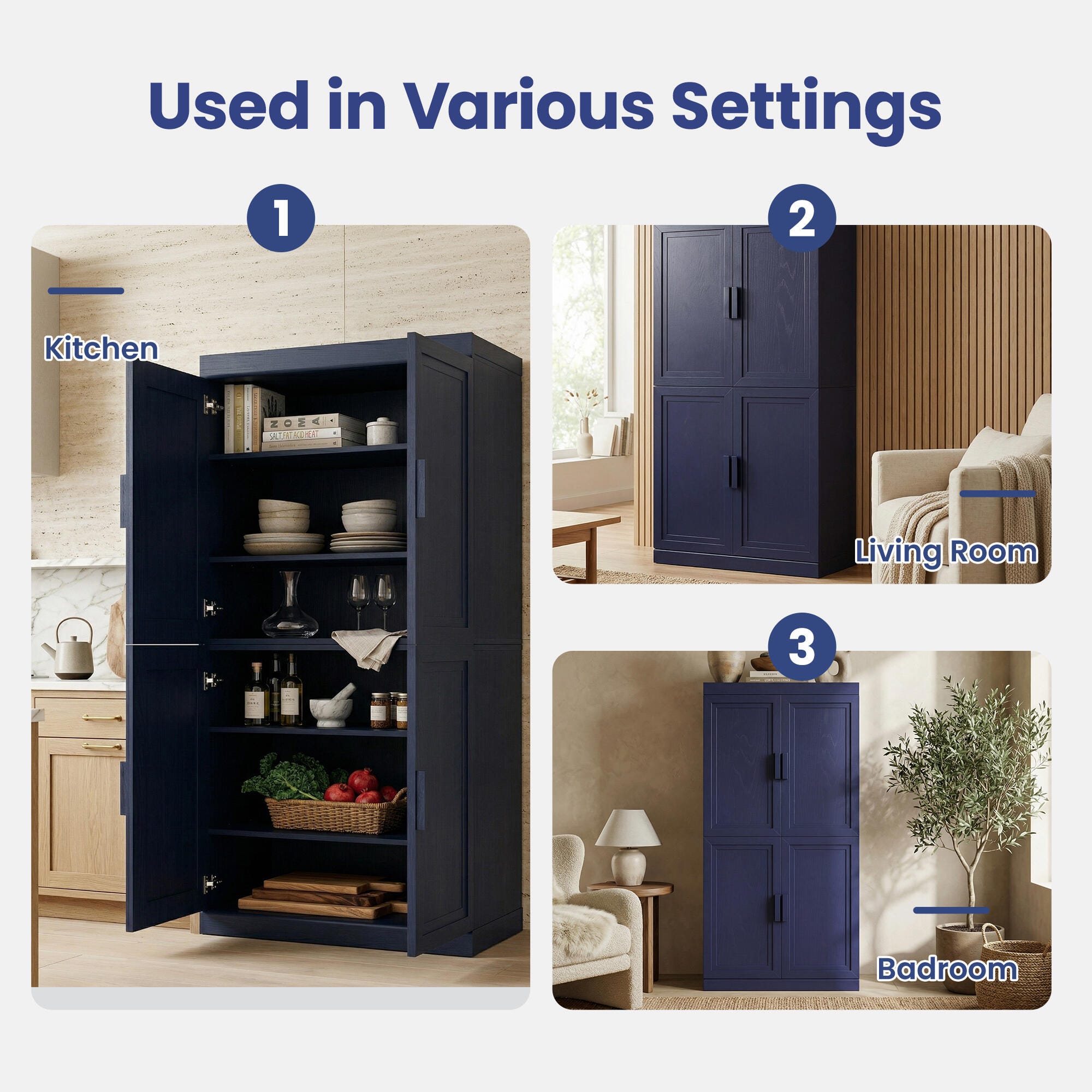 Dovelina Liora Modular Freestanding 31" Accent Cabinet, Blue, large