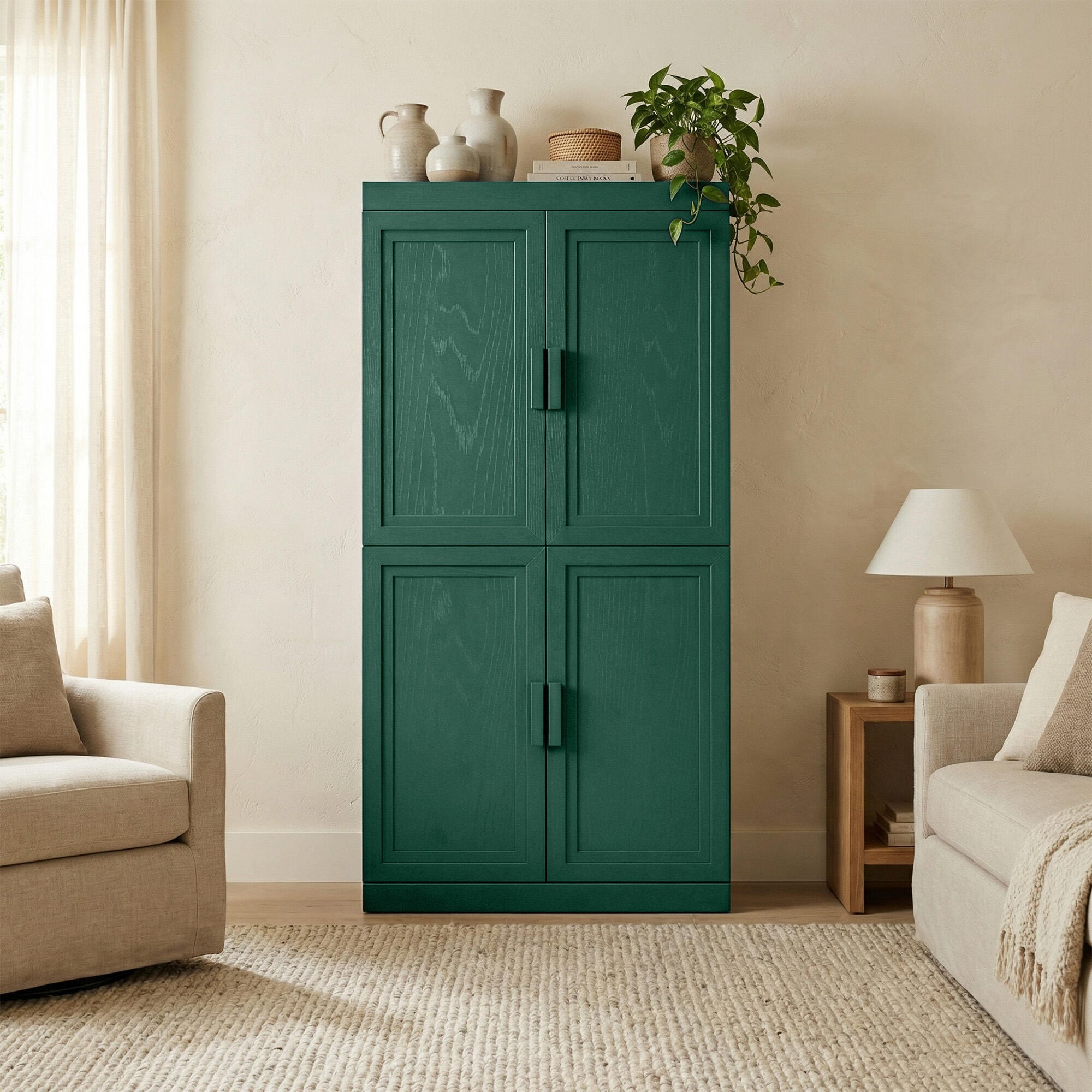 Dovelina Liora Modular Freestanding 31" Accent Cabinet, Green, rollover