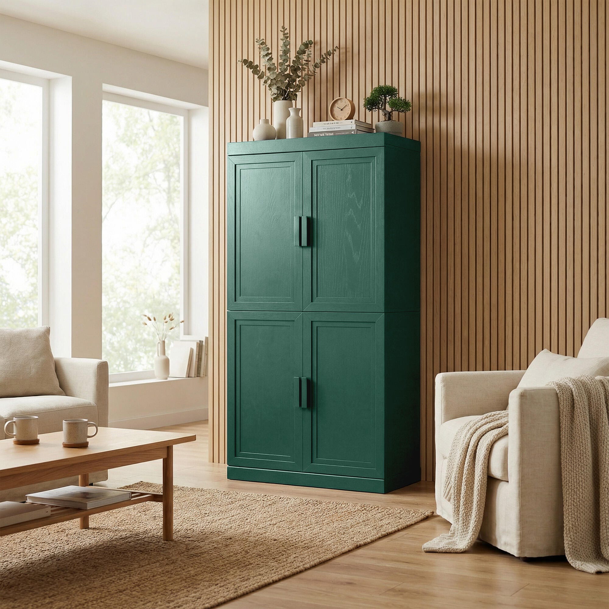 Dovelina Liora Modular Freestanding 31" Accent Cabinet, Green, large