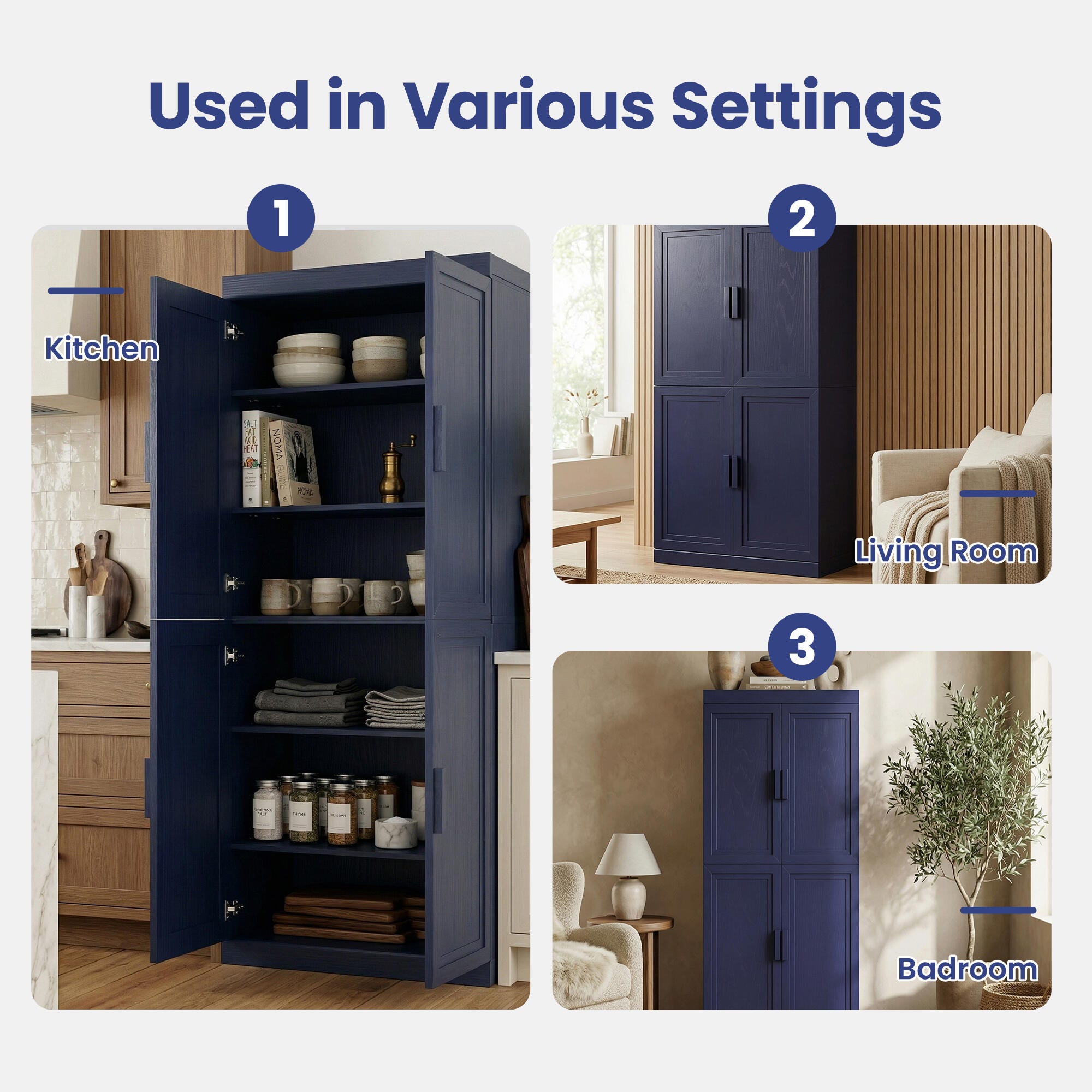 Dovelina Liora Multi-Purpose 31" Accent Cabinet, Blue, large