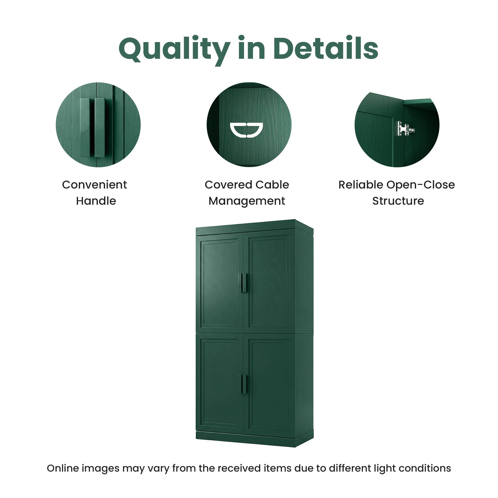 Dovelina Liora Multi-Purpose 31" Accent Cabinet, Green, large