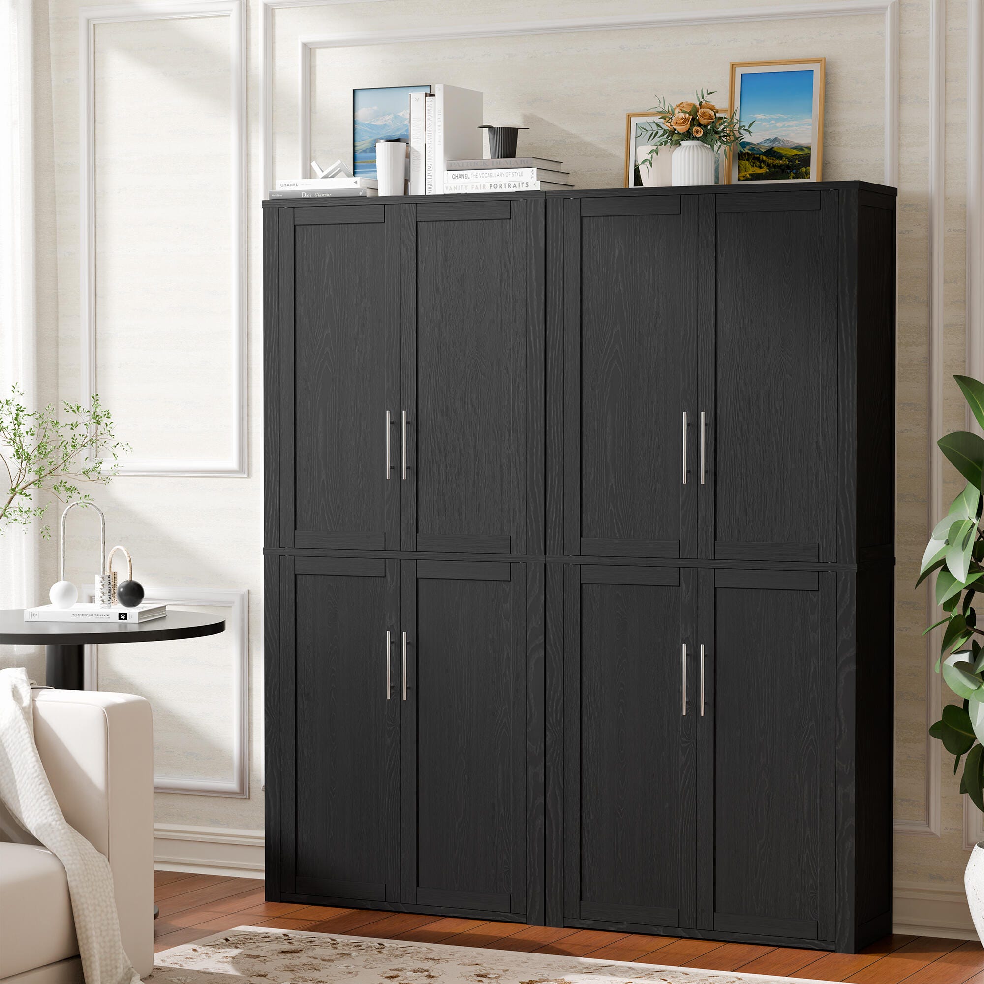 Dovelina Liora 56" Accent Cabinet, Black, large