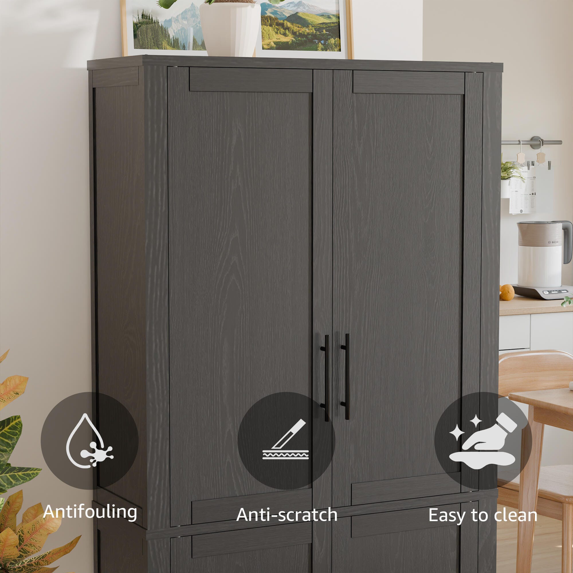 Dovelina Liora 56" Accent Cabinet, Black, large