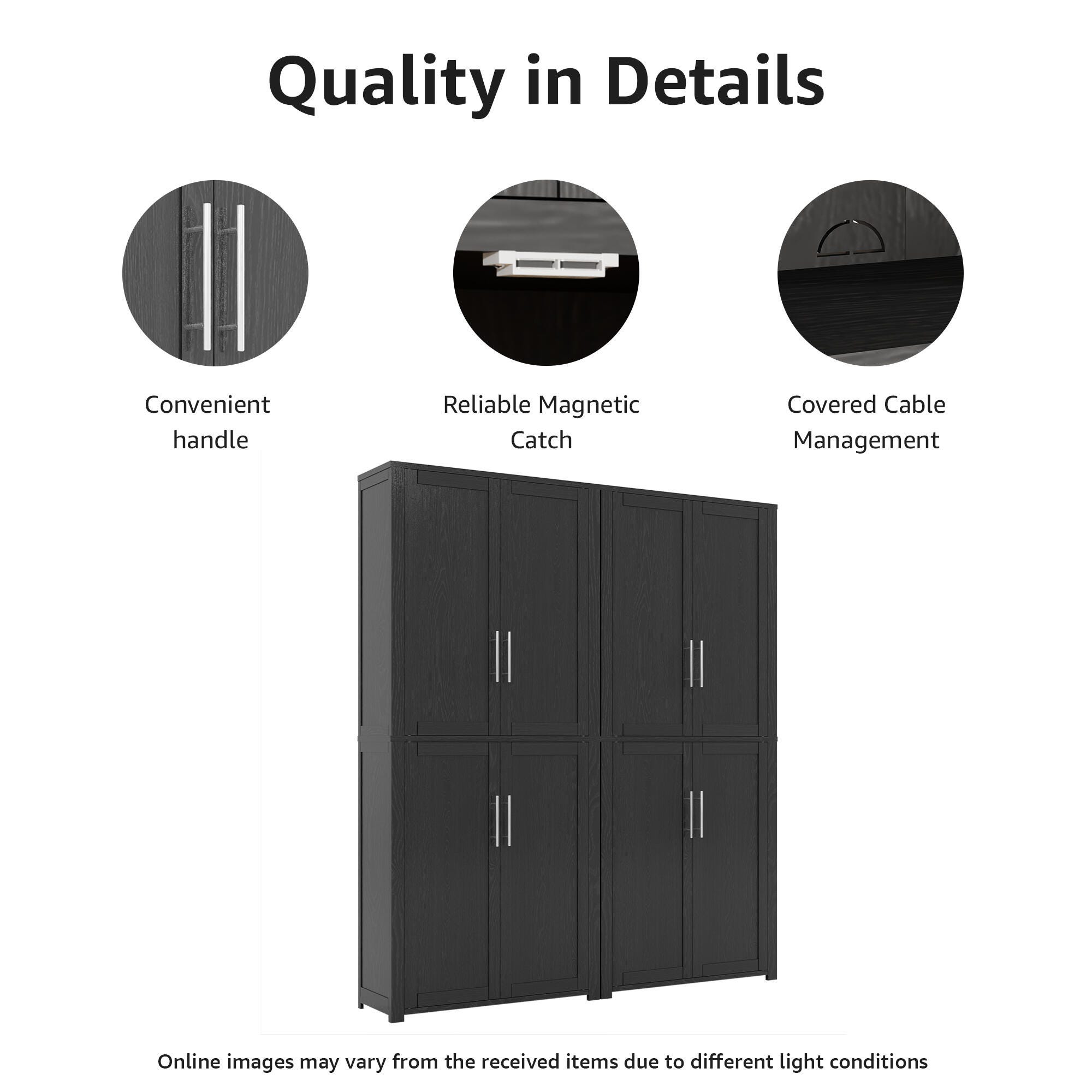 Dovelina Liora 56" Accent Cabinet, Black, large