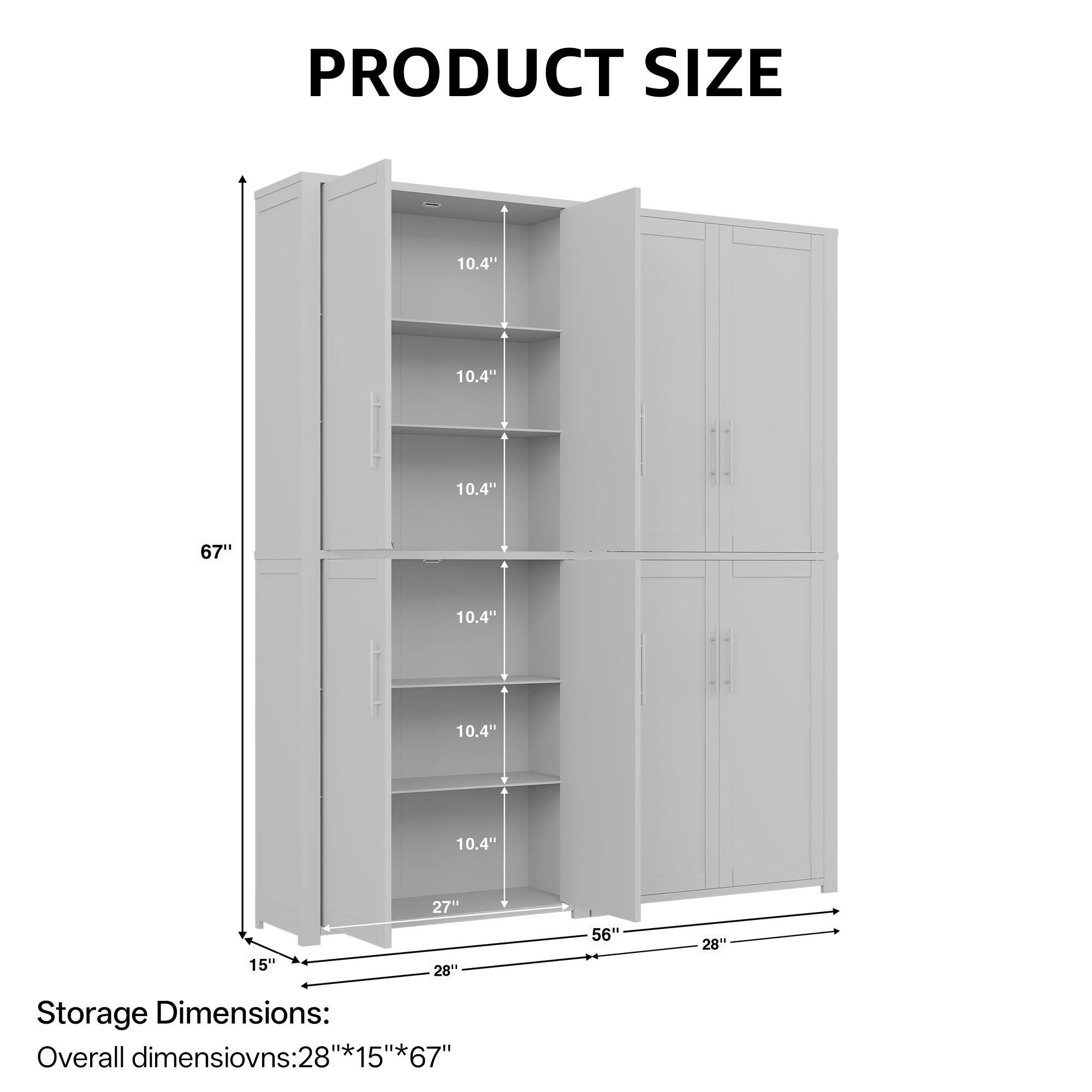 Dovelina Liora 56" Accent Cabinet, White, large