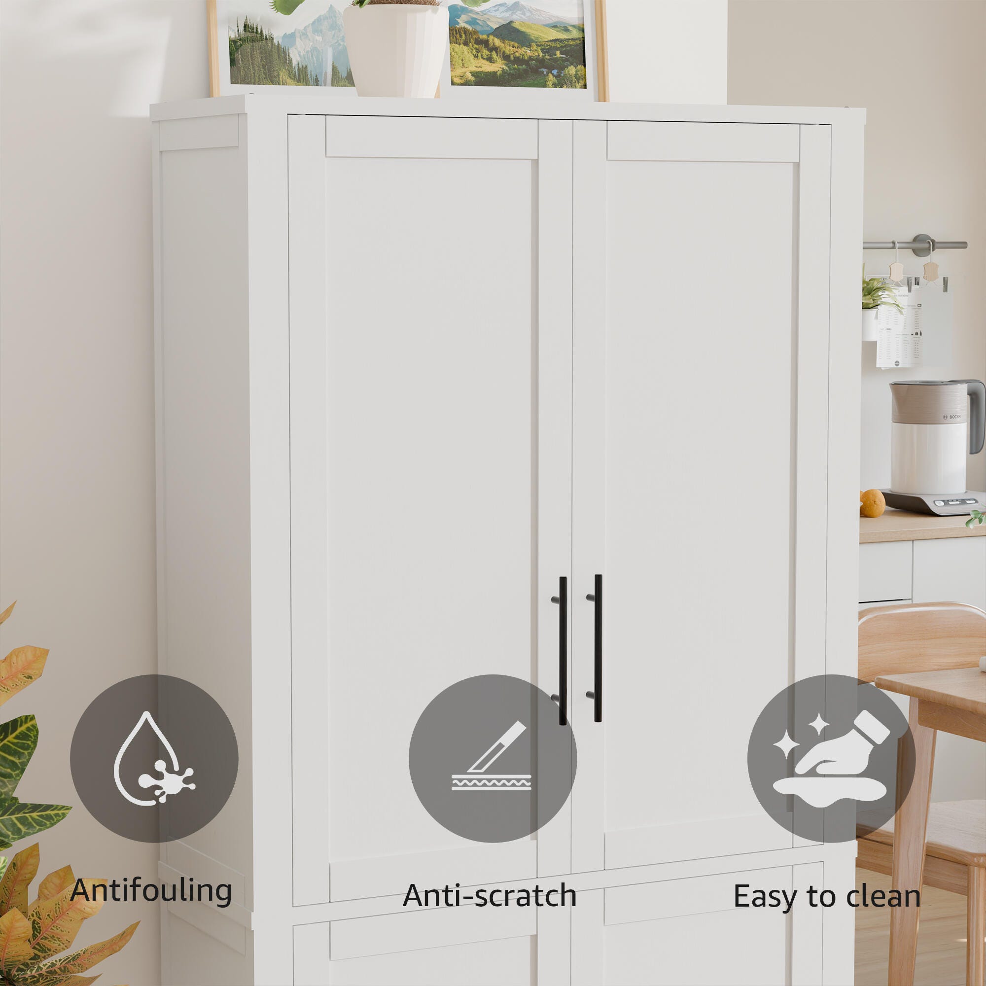 Dovelina Liora 56" Accent Cabinet, White, large
