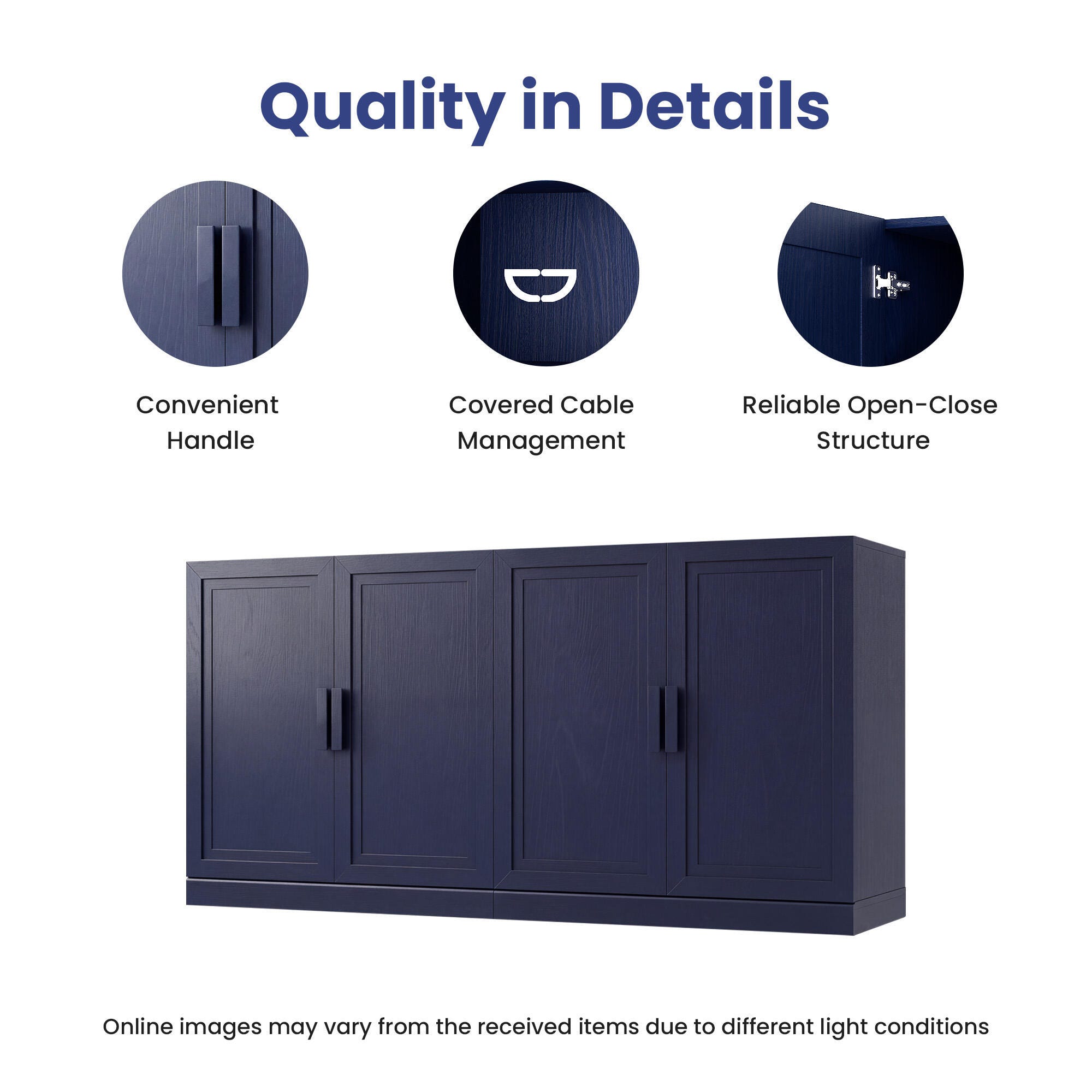 Dovelina Liora Versatile 62" Accent Cabinet, Blue, large