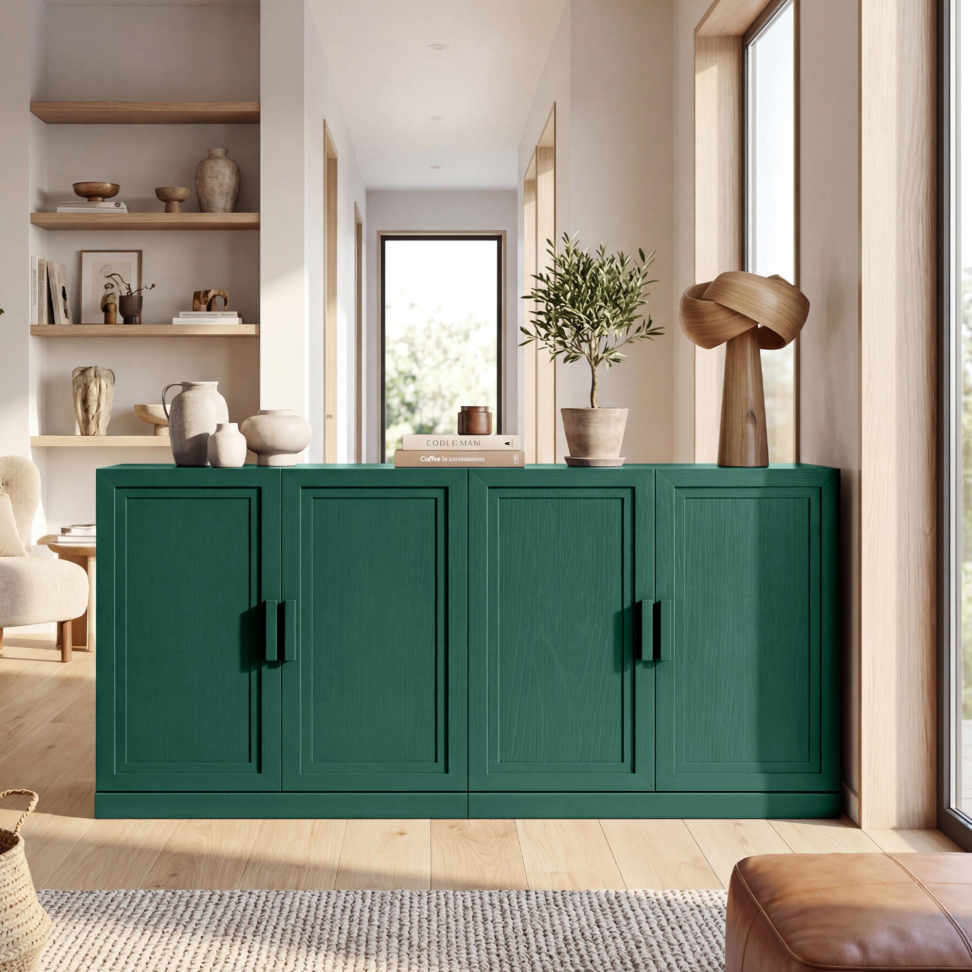 Dovelina Liora Versatile 62" Accent Cabinet, Green, rollover