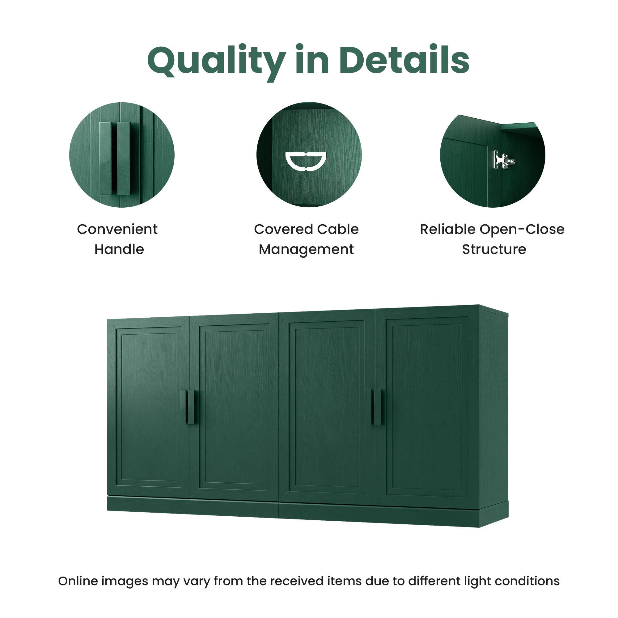Dovelina Liora Versatile 62" Accent Cabinet, Green, large