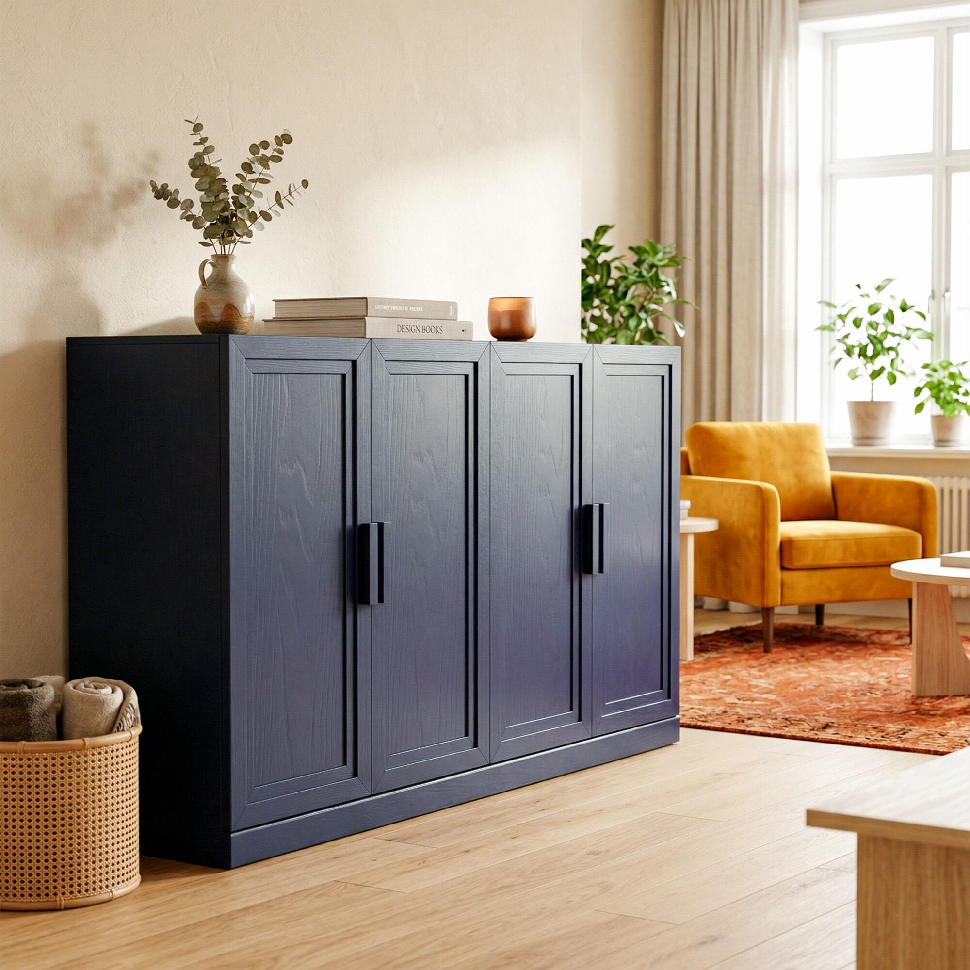 Dovelina Liora 62" Accent Cabinet, Blue, large