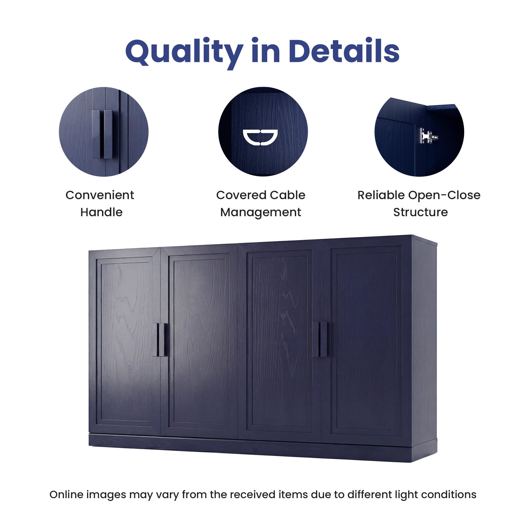 Dovelina Liora 62" Accent Cabinet, Blue, large