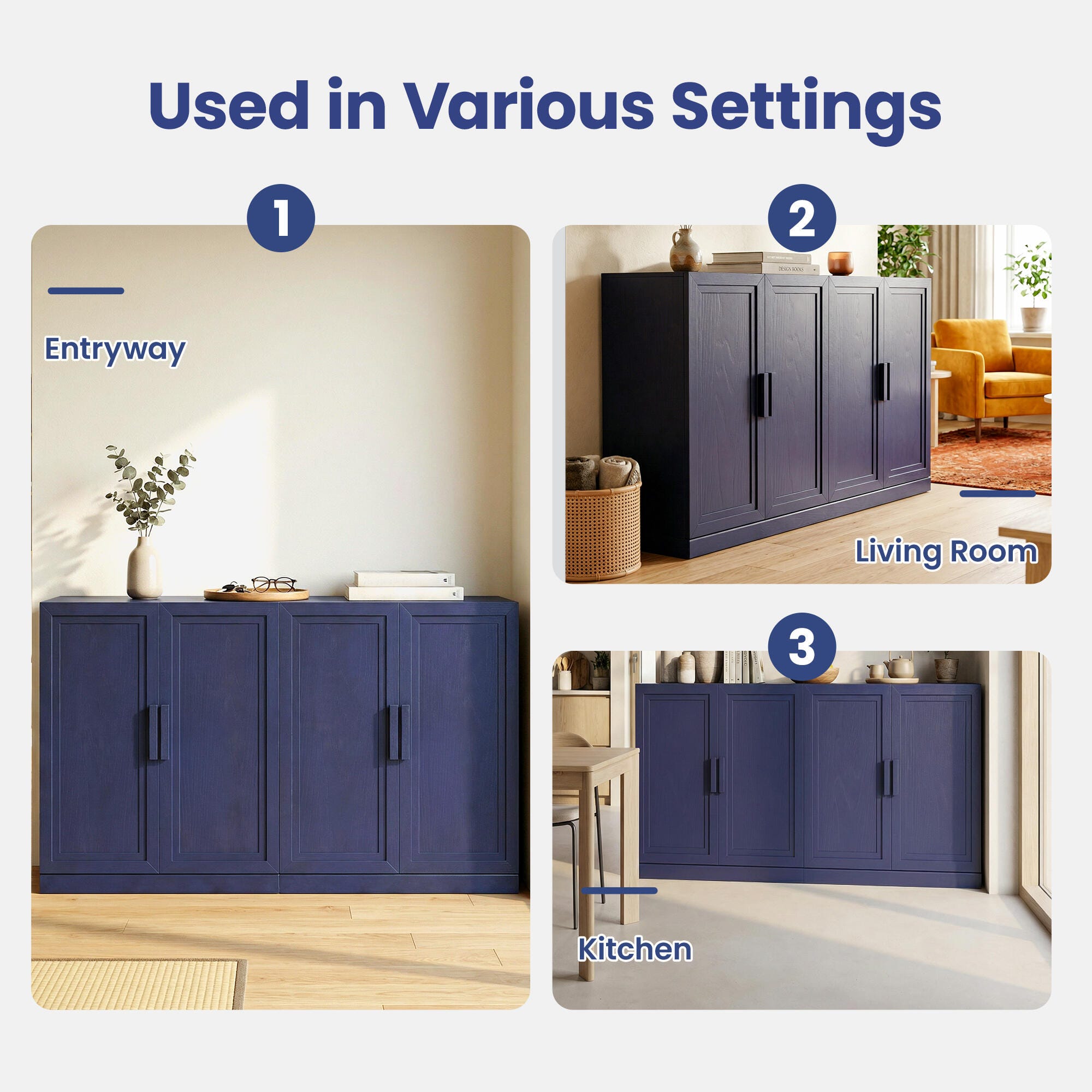 Dovelina Liora 62" Accent Cabinet, Blue, large