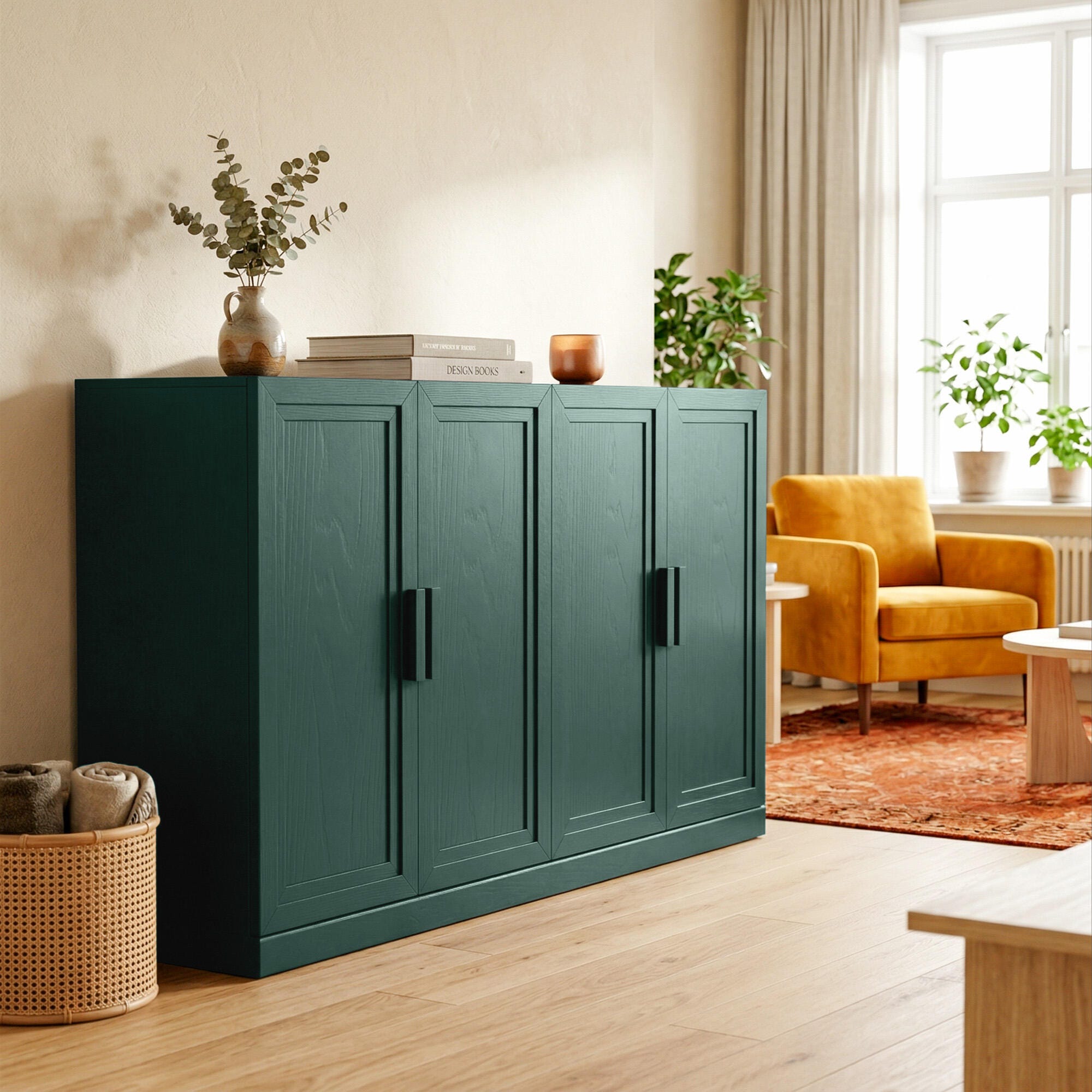 Dovelina Liora 62" Accent Cabinet, Green, large