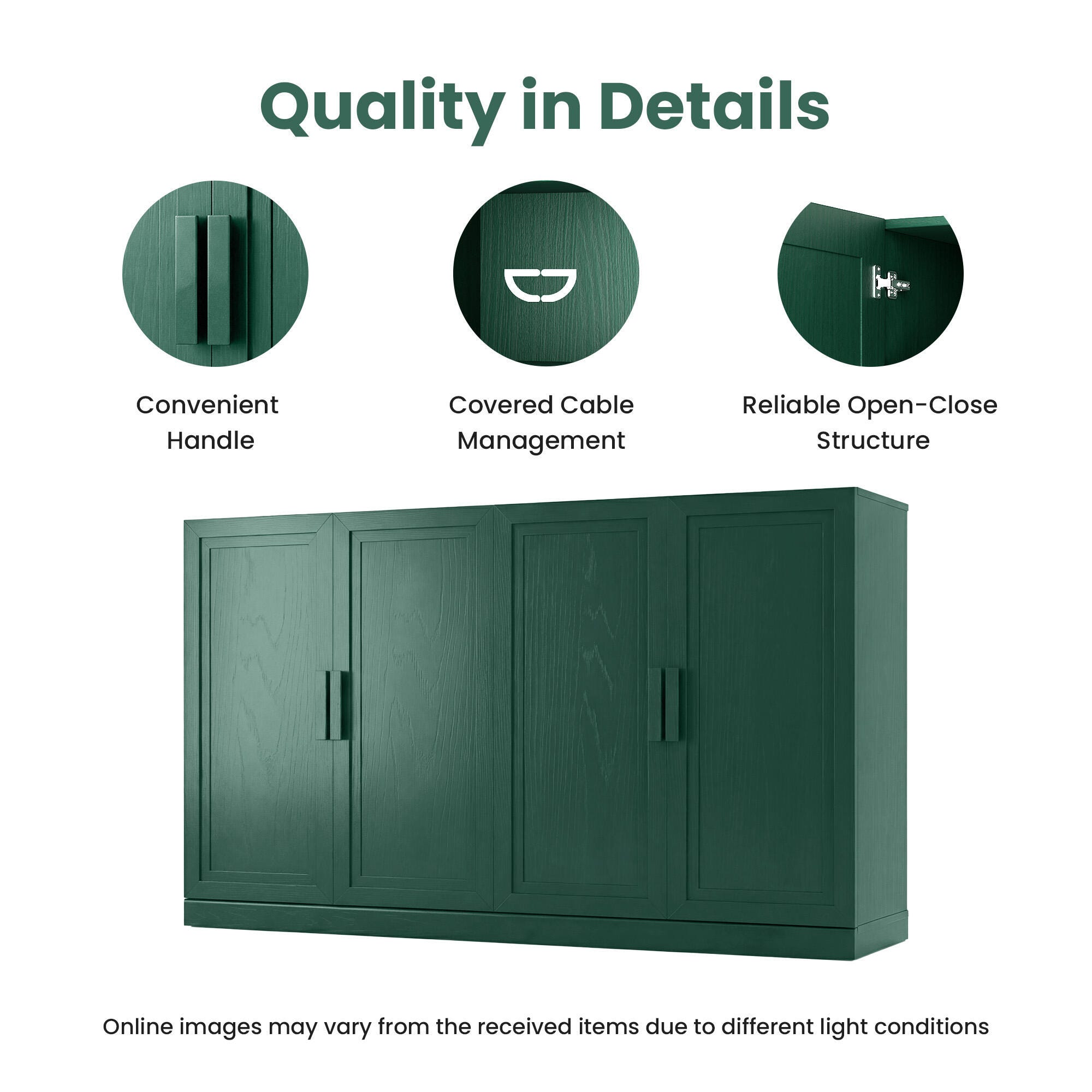 Dovelina Liora 62" Accent Cabinet, Green, large