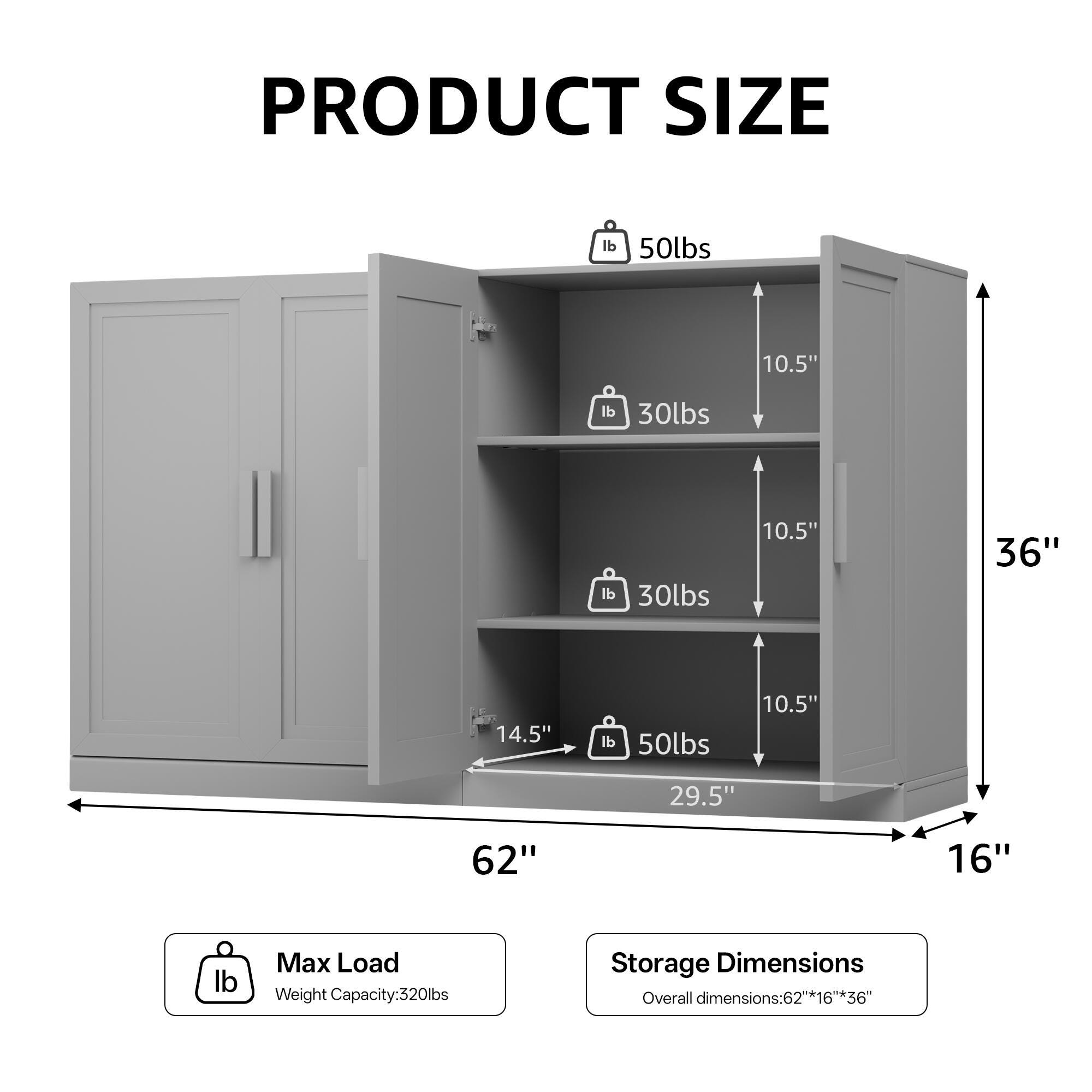 Dovelina Liora 62" Accent Cabinet, Green, large