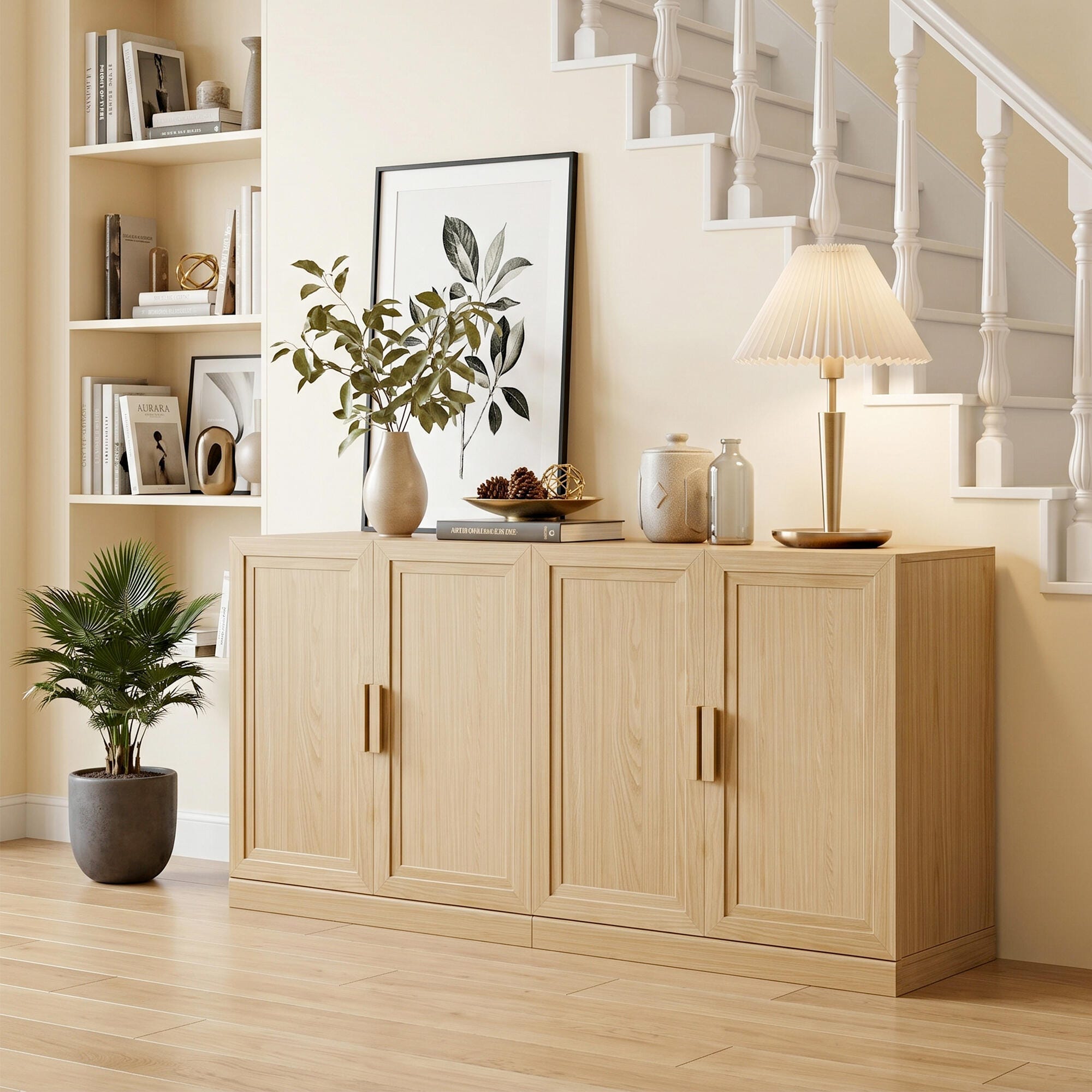 Dovelina Liora Expandable 62" Accent Cabinet, Natural, rollover
