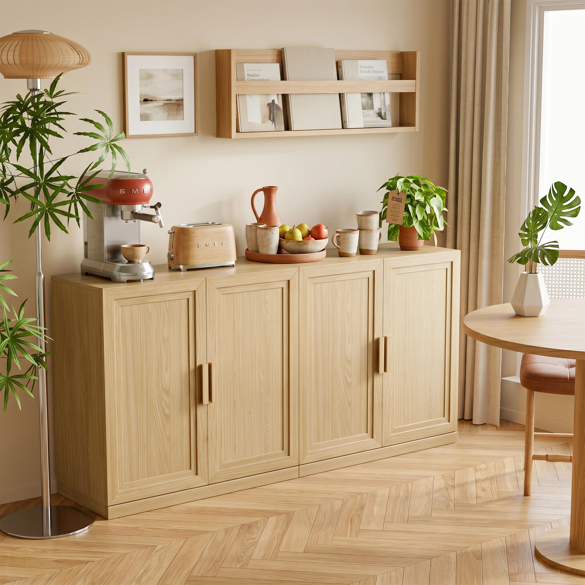 Dovelina Liora Expandable 62" Accent Cabinet, Natural, large