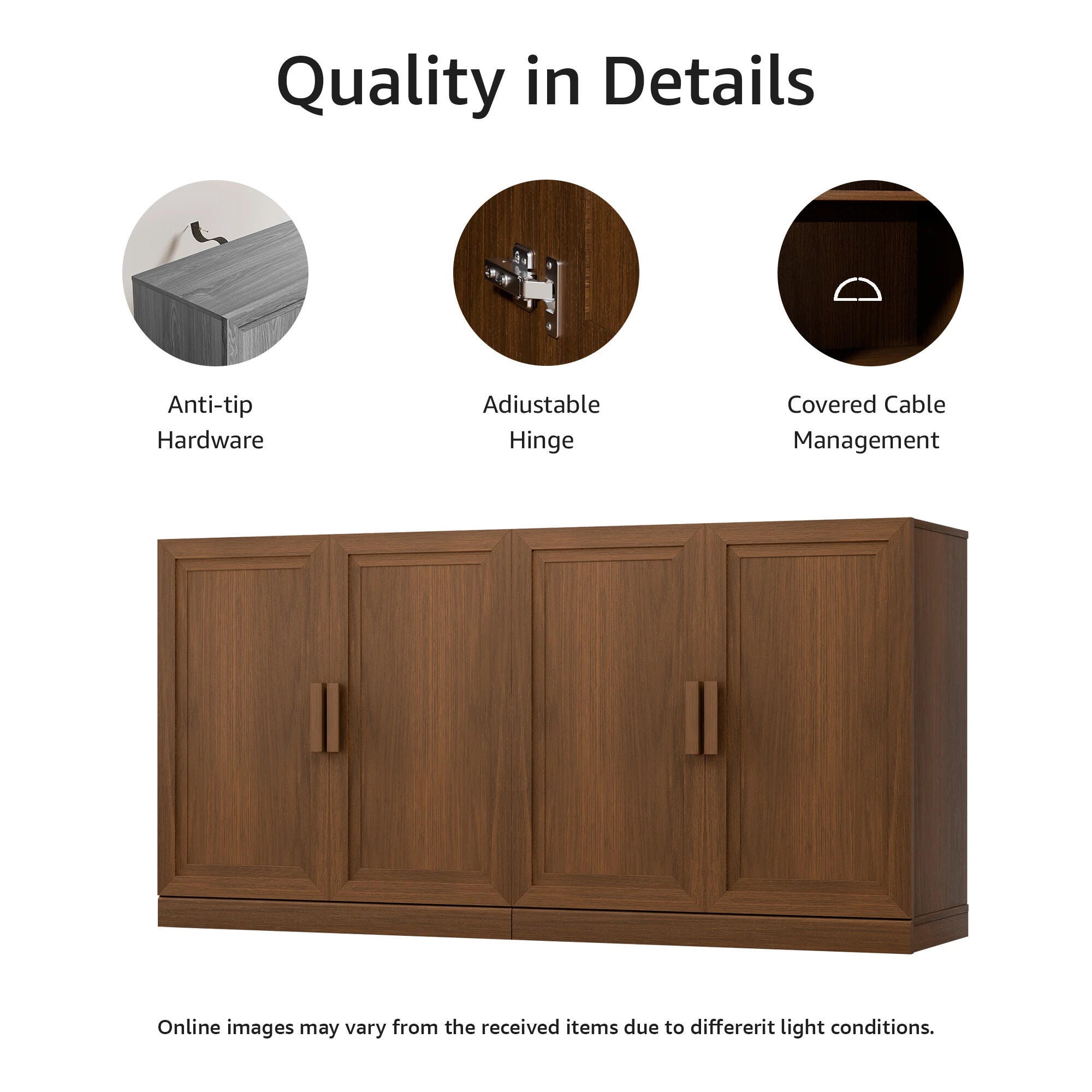 Dovelina Liora Expandable 62" Accent Cabinet, Walnut, large