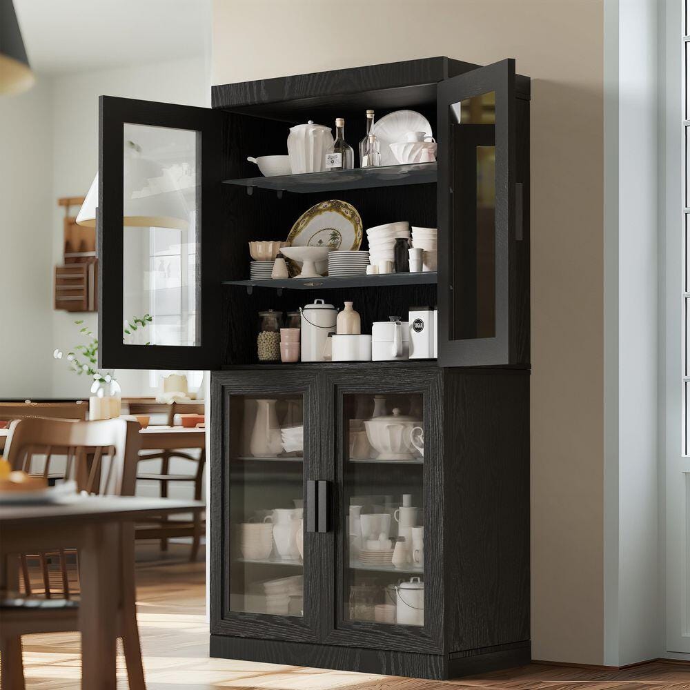 Dovelina Liora Tall 31" Accent Cabinet, Black, large