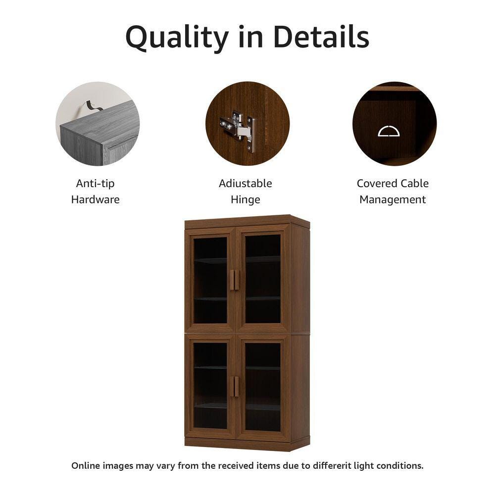 Dovelina Liora Tall 31" Accent Cabinet, Walnut, large
