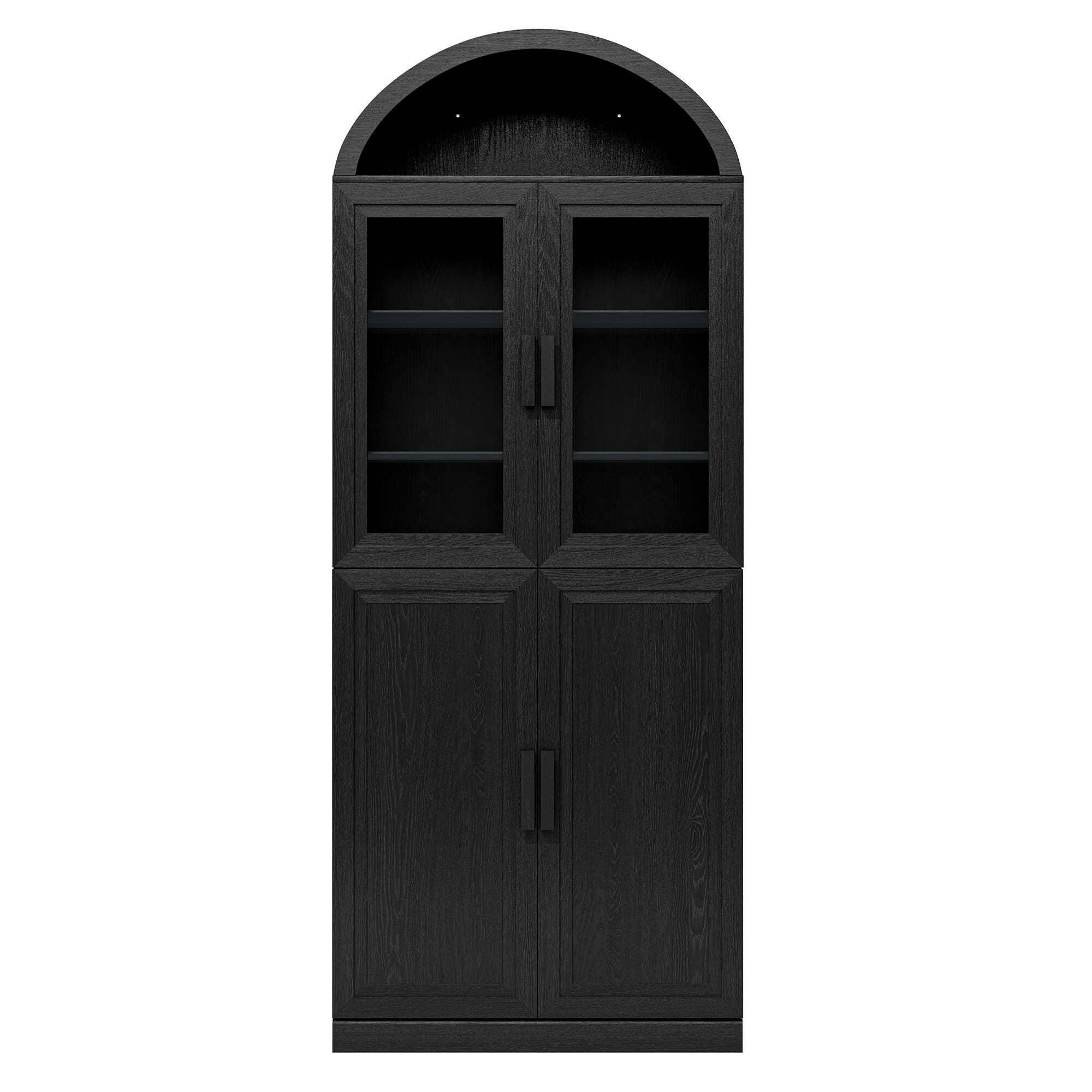 Dovelina Liora Arched 31" Accent Cabinet, Black, large
