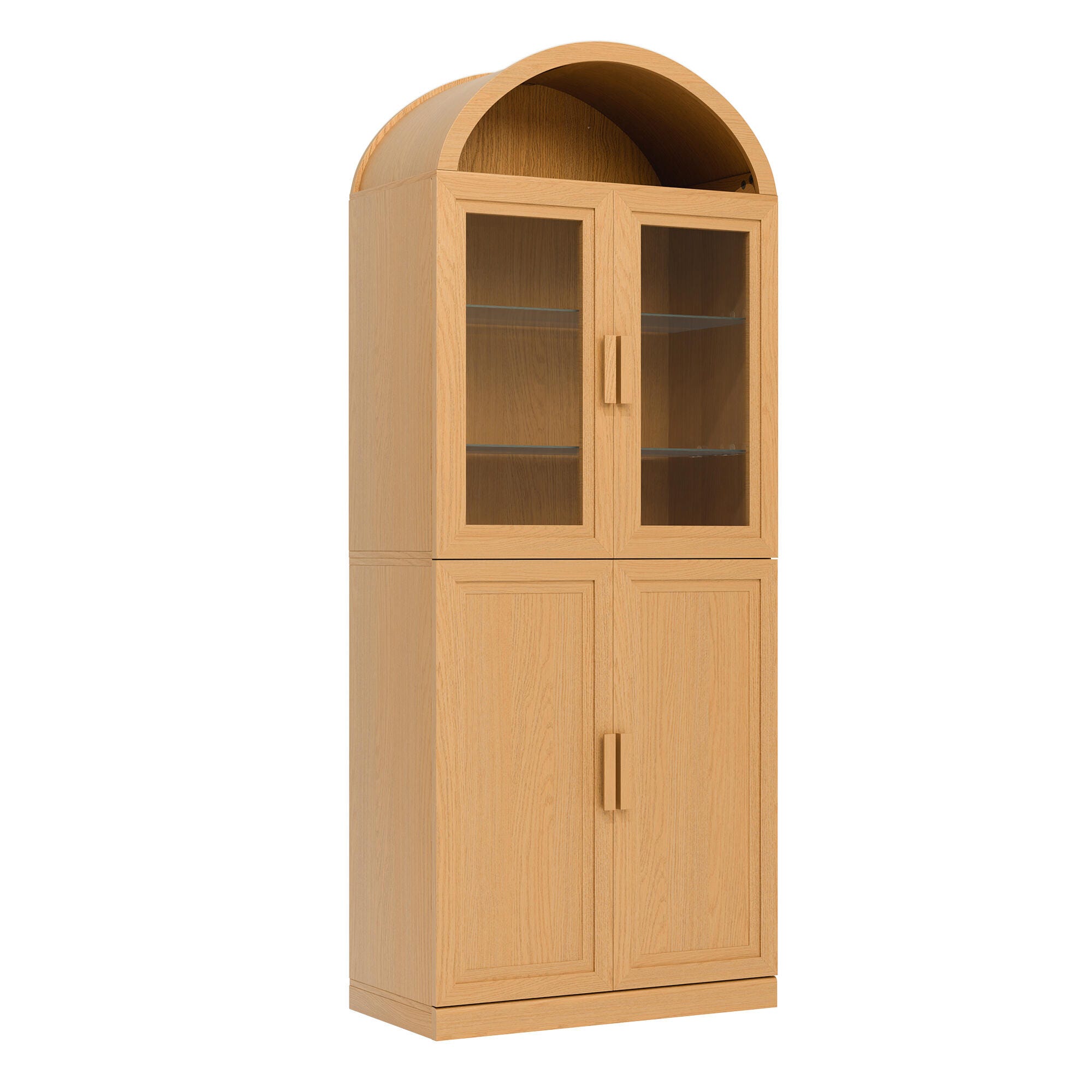 Dovelina Liora Arched 31" Accent Cabinet, Natural, large