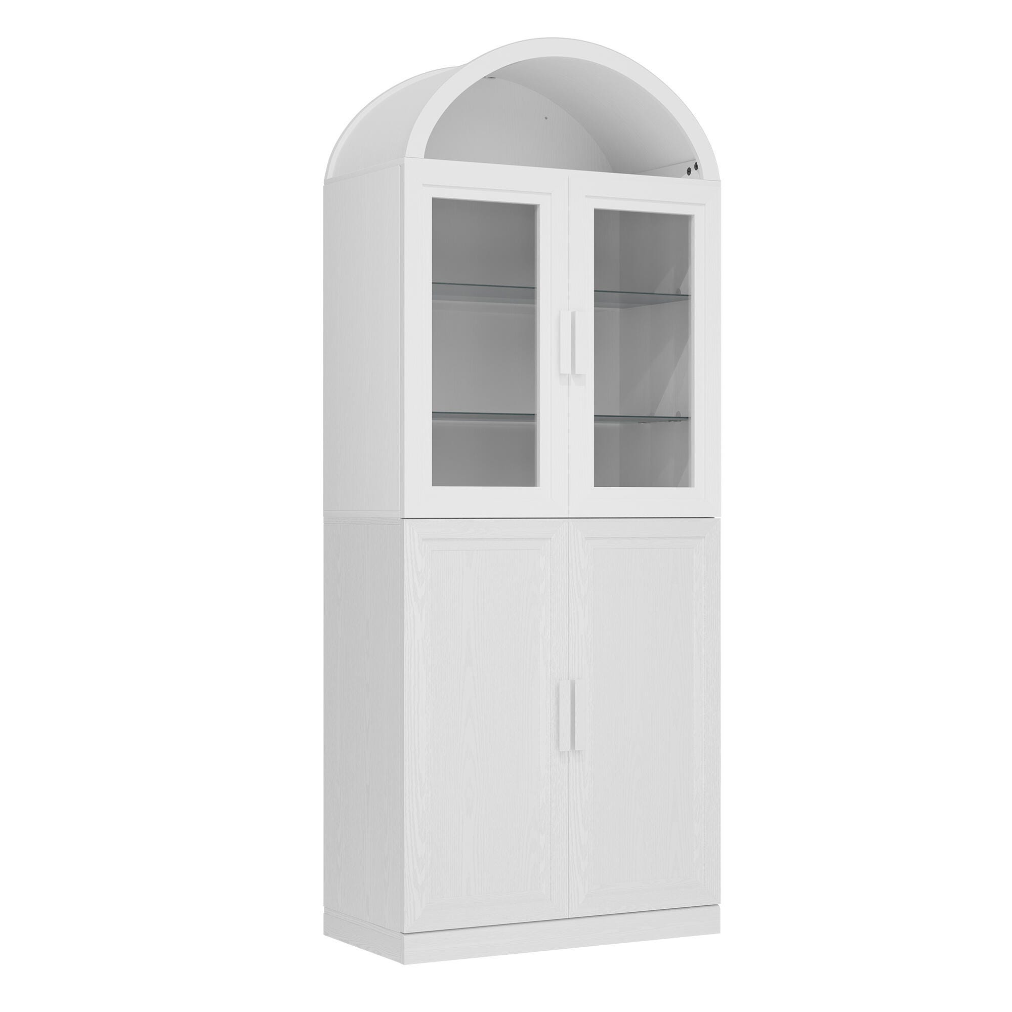 Dovelina Liora Arched 31" Accent Cabinet, White, large