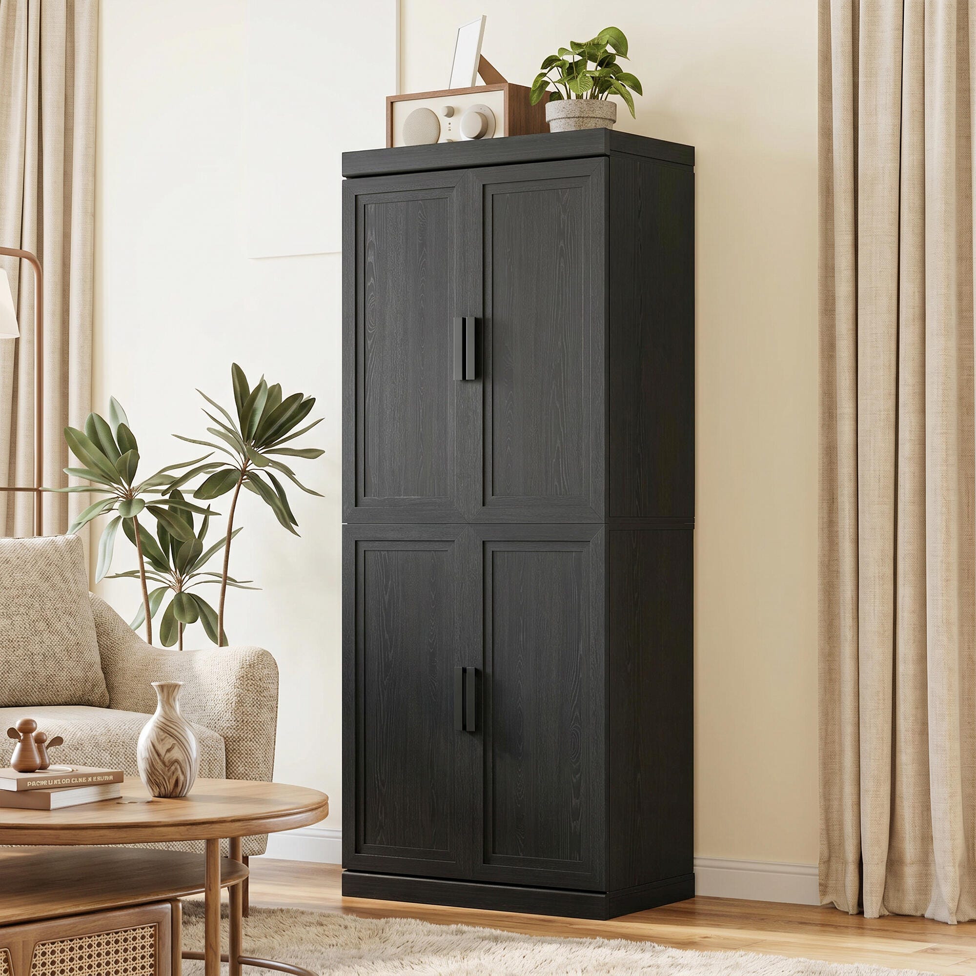 Dovelina Liora Durable 31" Accent Cabinet, Black, large