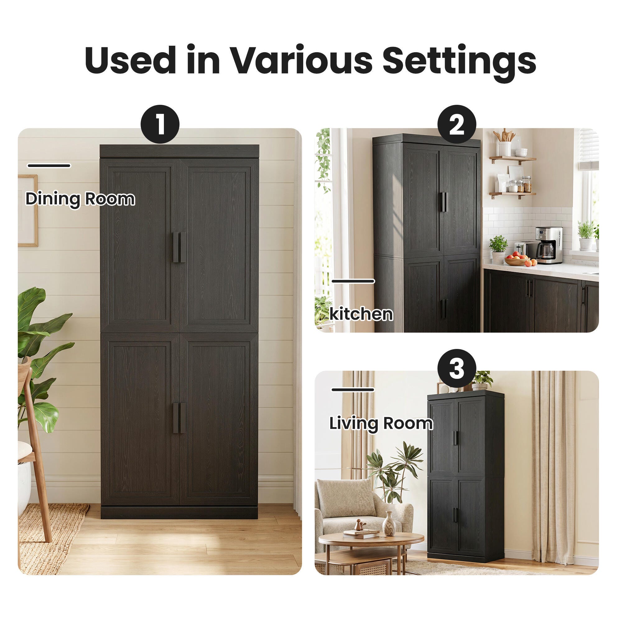 Dovelina Liora Durable 31" Accent Cabinet, Black, large