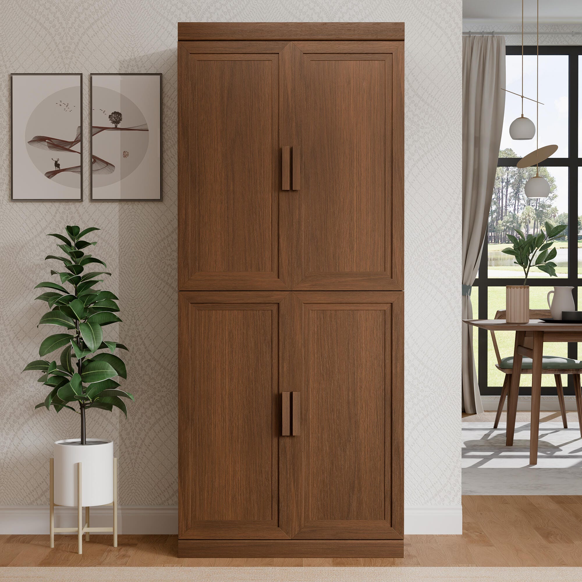 Dovelina Liora Durable 31" Accent Cabinet, Walnut, rollover