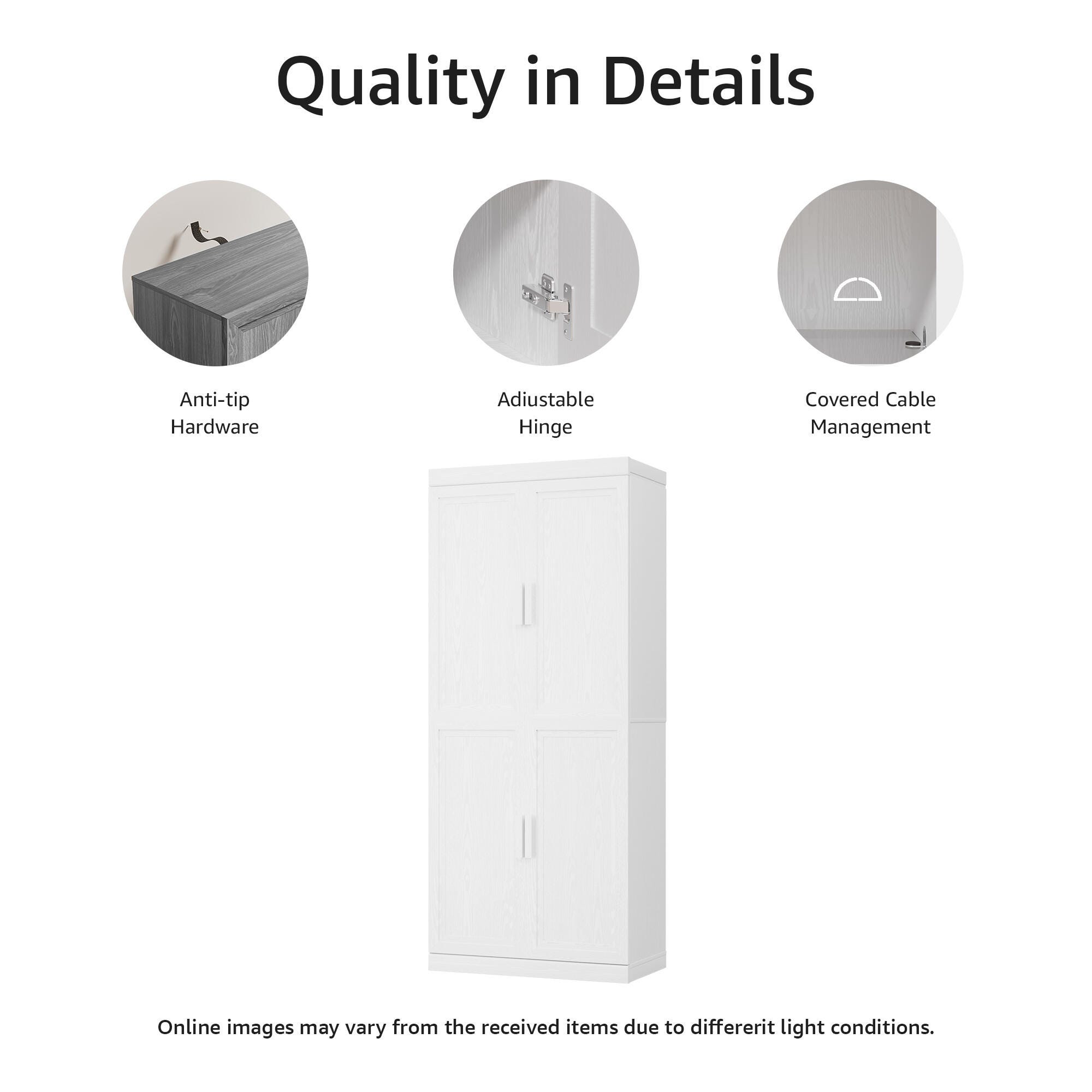 Dovelina Liora Durable 31" Accent Cabinet, White, large