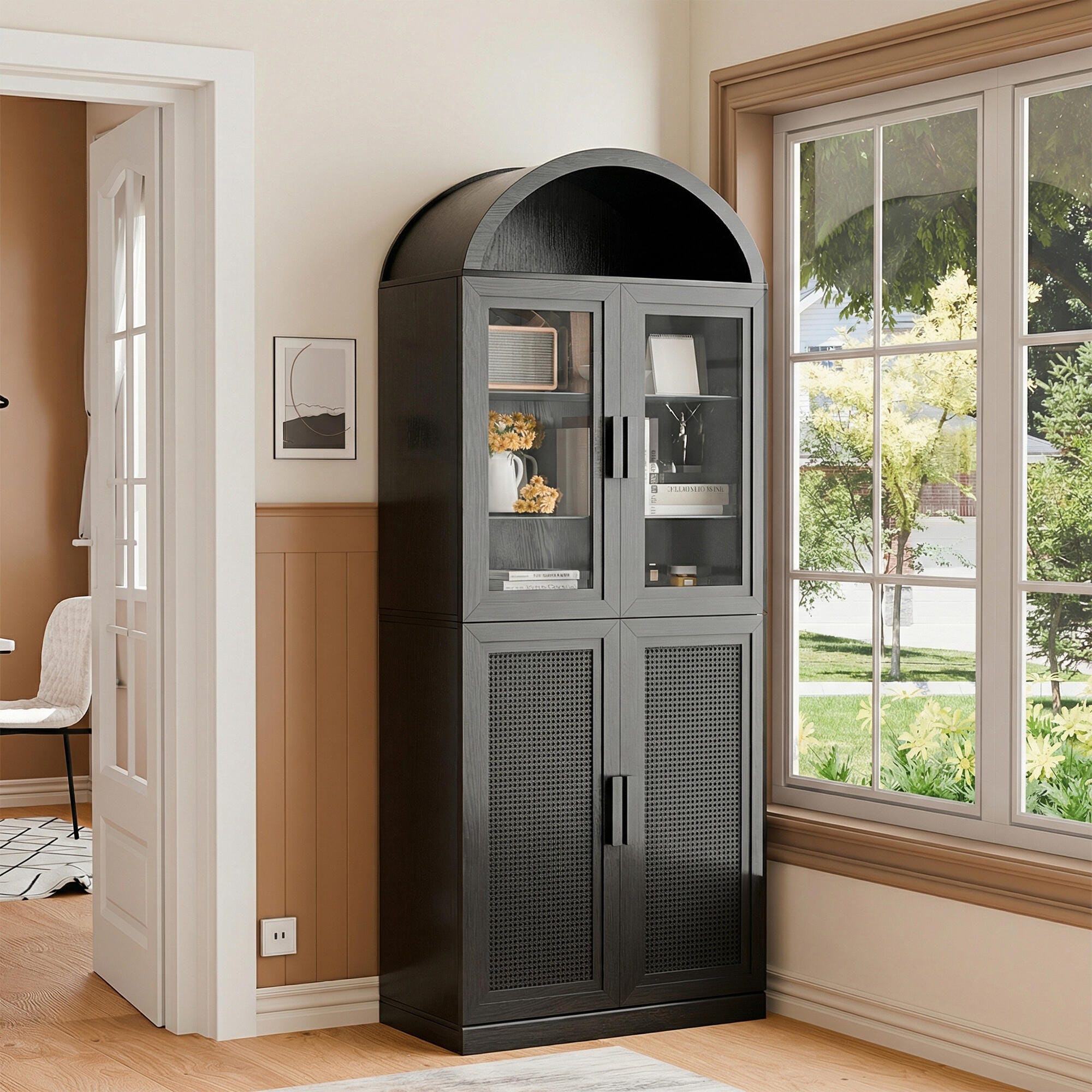 Dovelina Liora Elegant 31" Accent Cabinet, Black, large