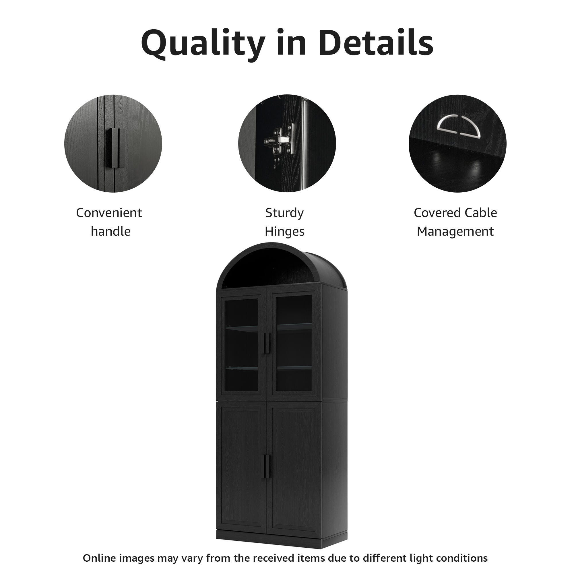Dovelina Liora Elegant 31" Accent Cabinet, Black, large