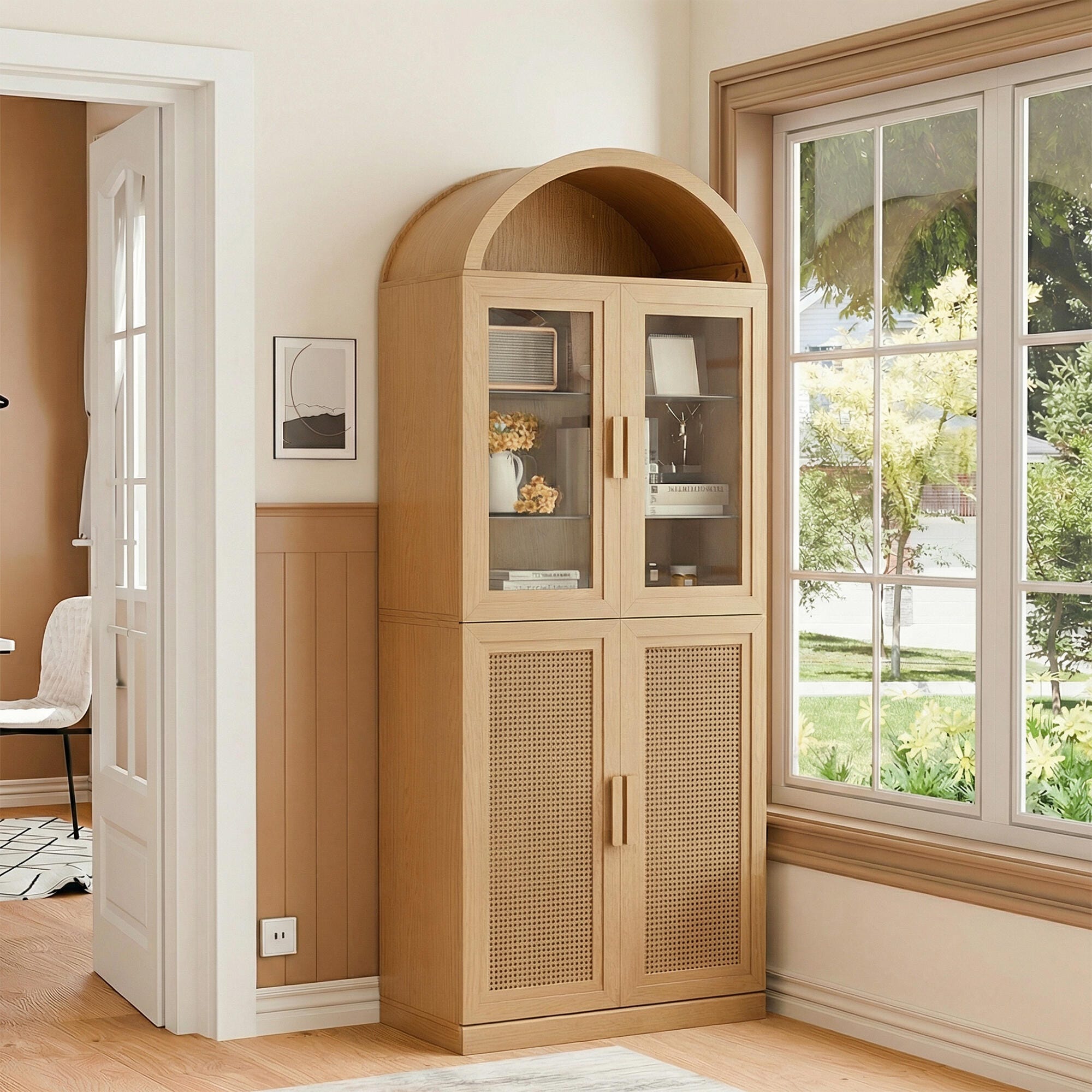 Dovelina Liora Elegant 31" Accent Cabinet, Natural, large