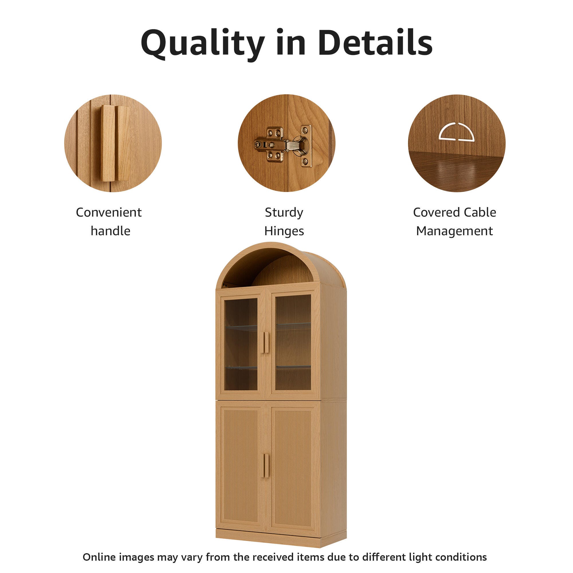 Dovelina Liora Elegant 31" Accent Cabinet, Natural, large
