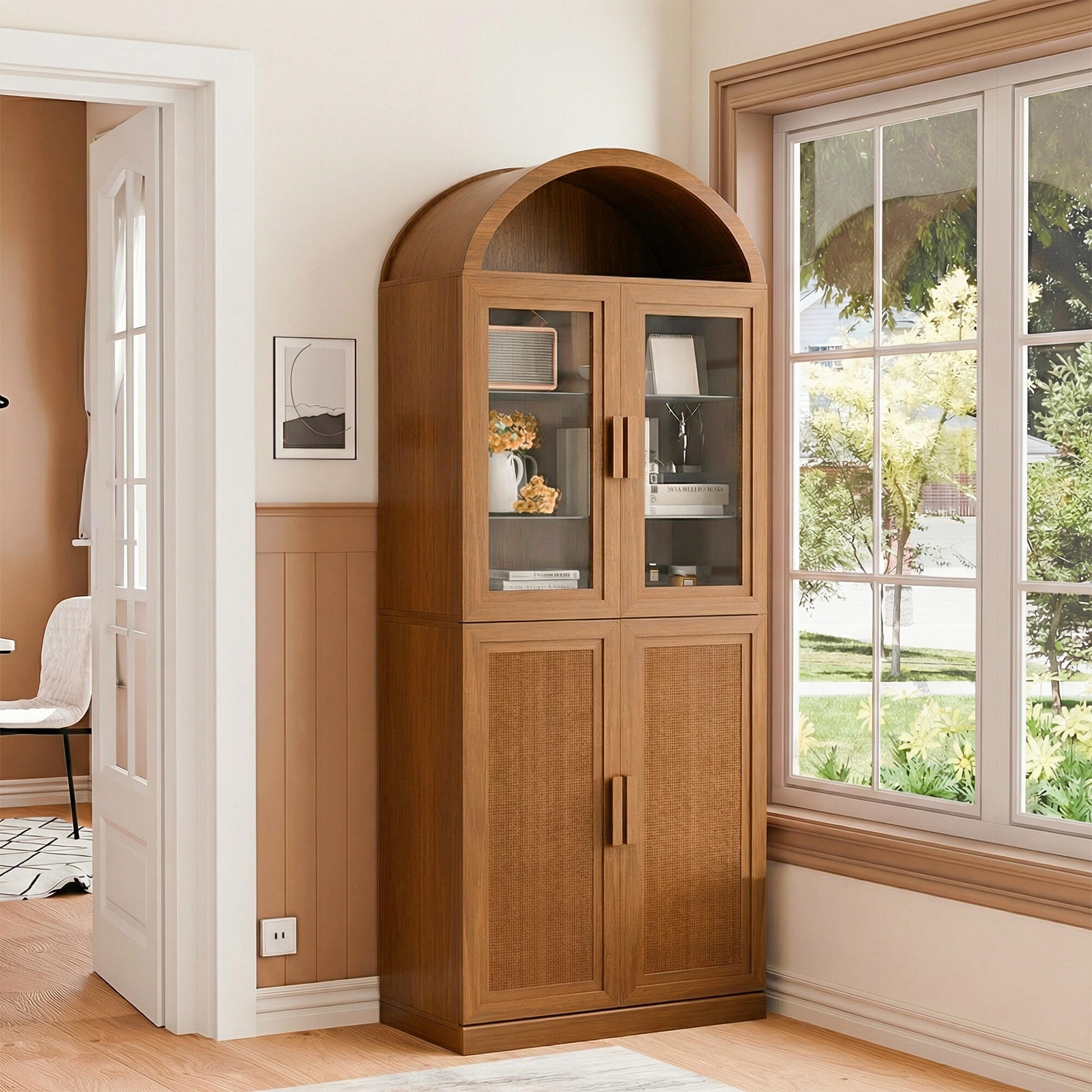 Dovelina Liora Elegant 31" Accent Cabinet, Walnut, large