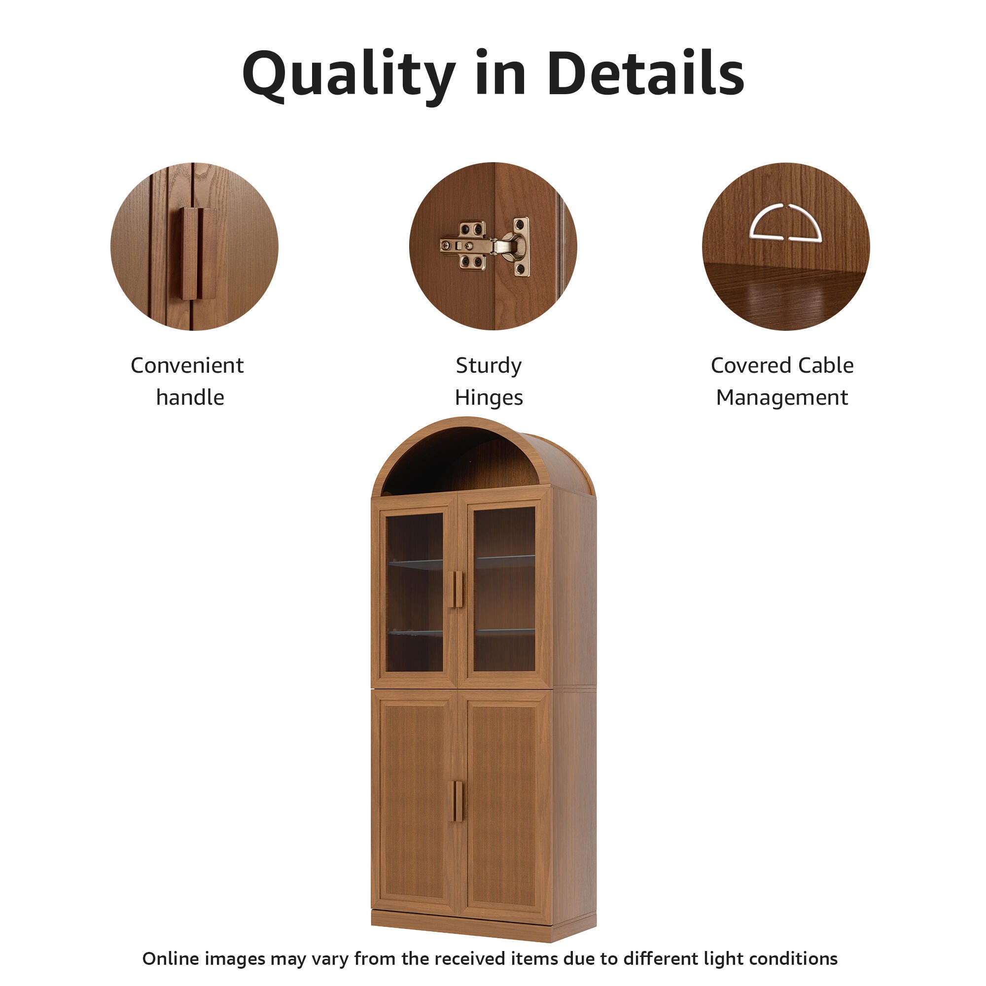 Dovelina Liora Elegant 31" Accent Cabinet, Walnut, large