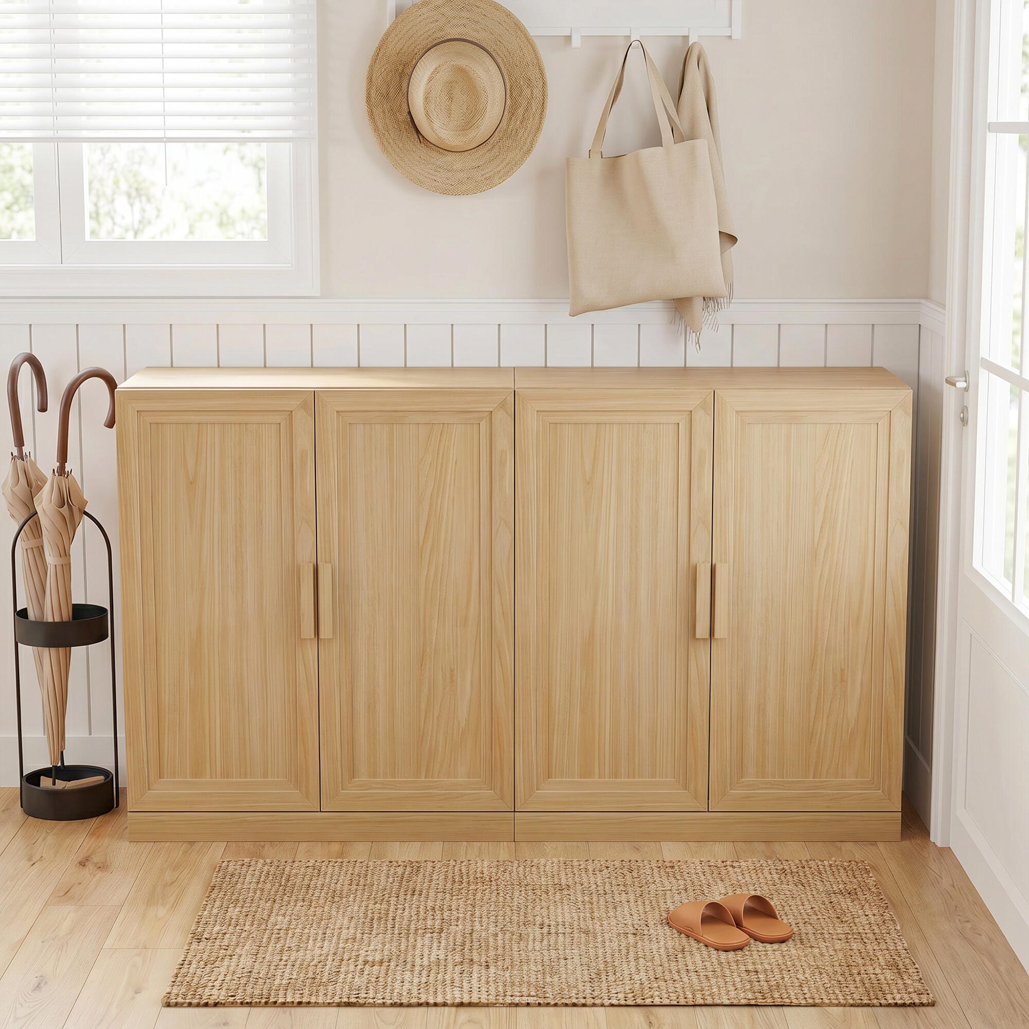 Dovelina Liora Solid 62" Accent Cabinet, Natural, large