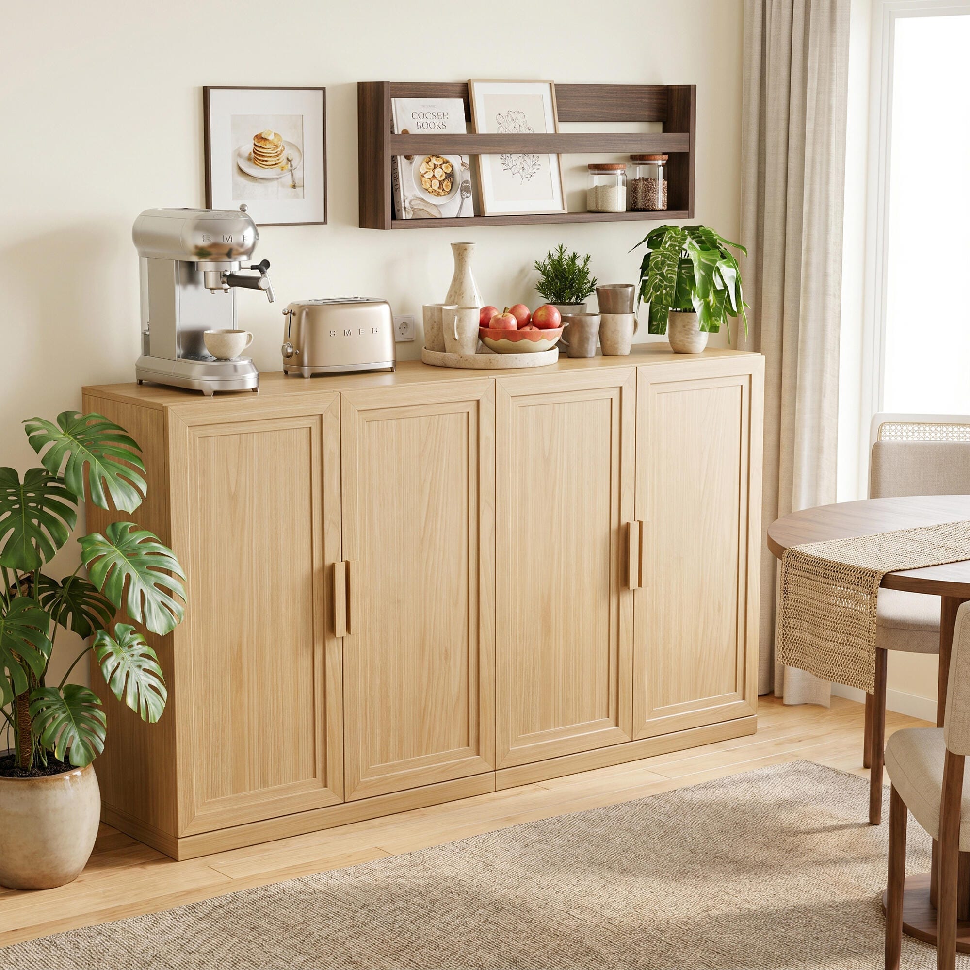 Dovelina Liora Solid 62" Accent Cabinet, Natural, large