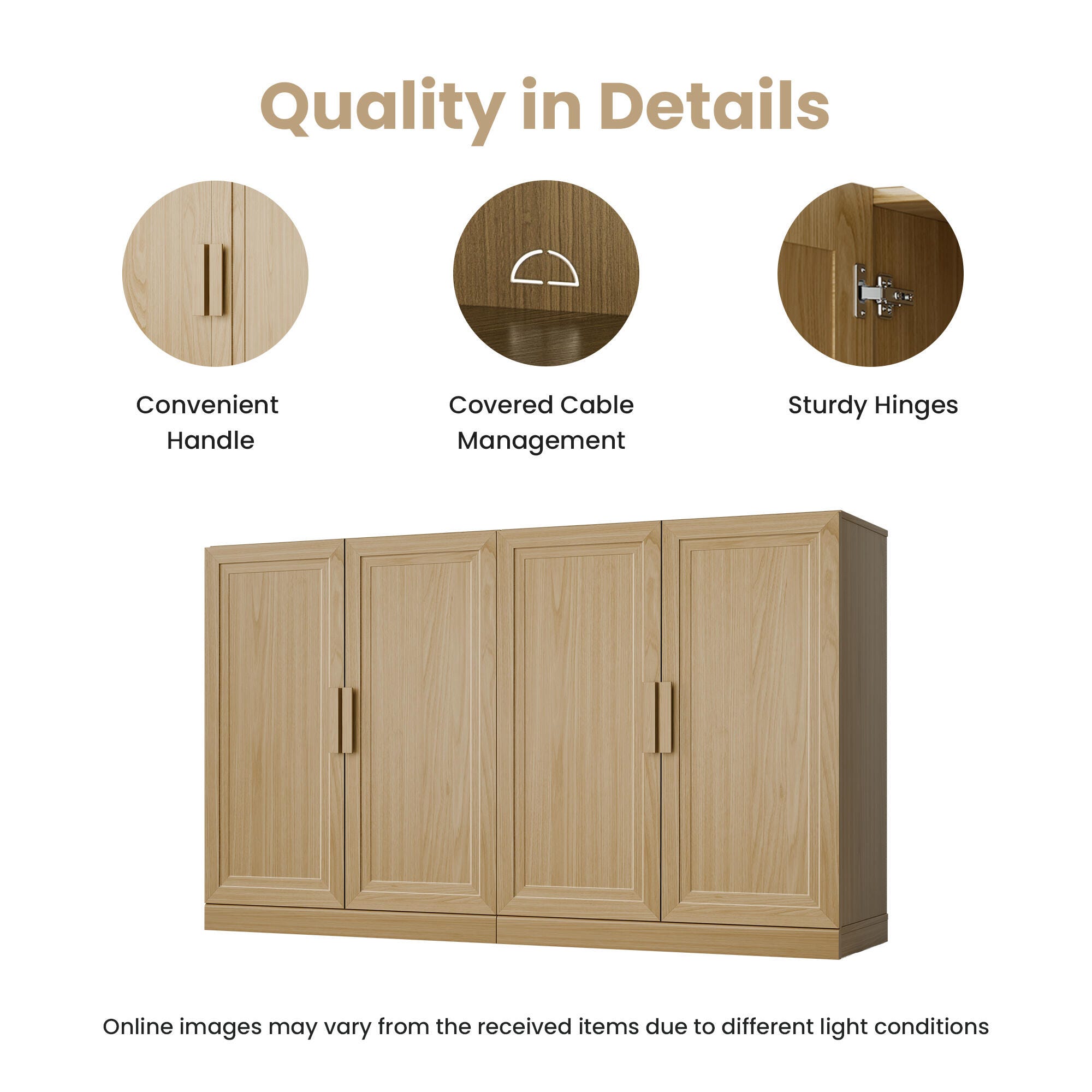 Dovelina Liora Solid 62" Accent Cabinet, Natural, large
