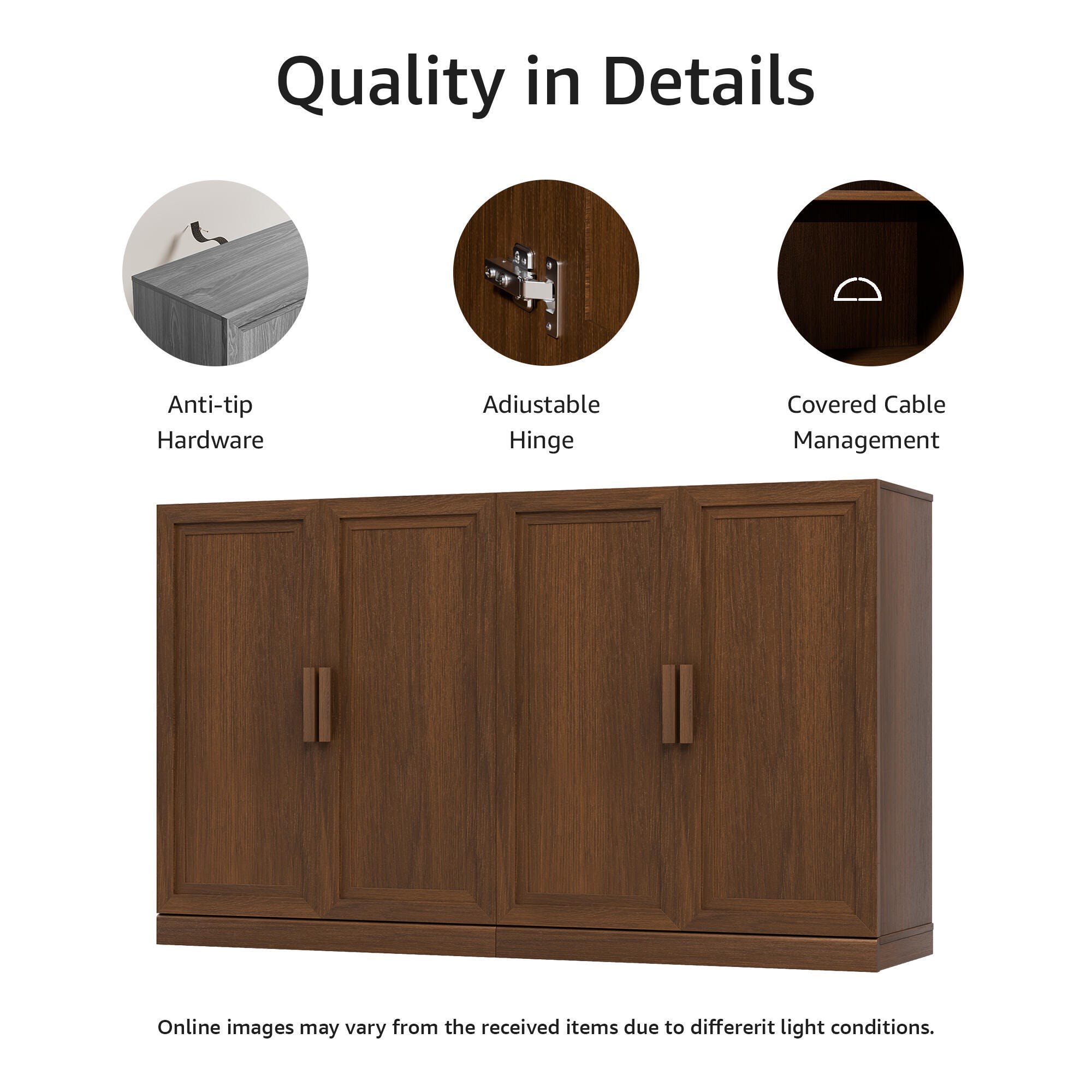 Dovelina Liora Solid 62" Accent Cabinet, Walnut, large
