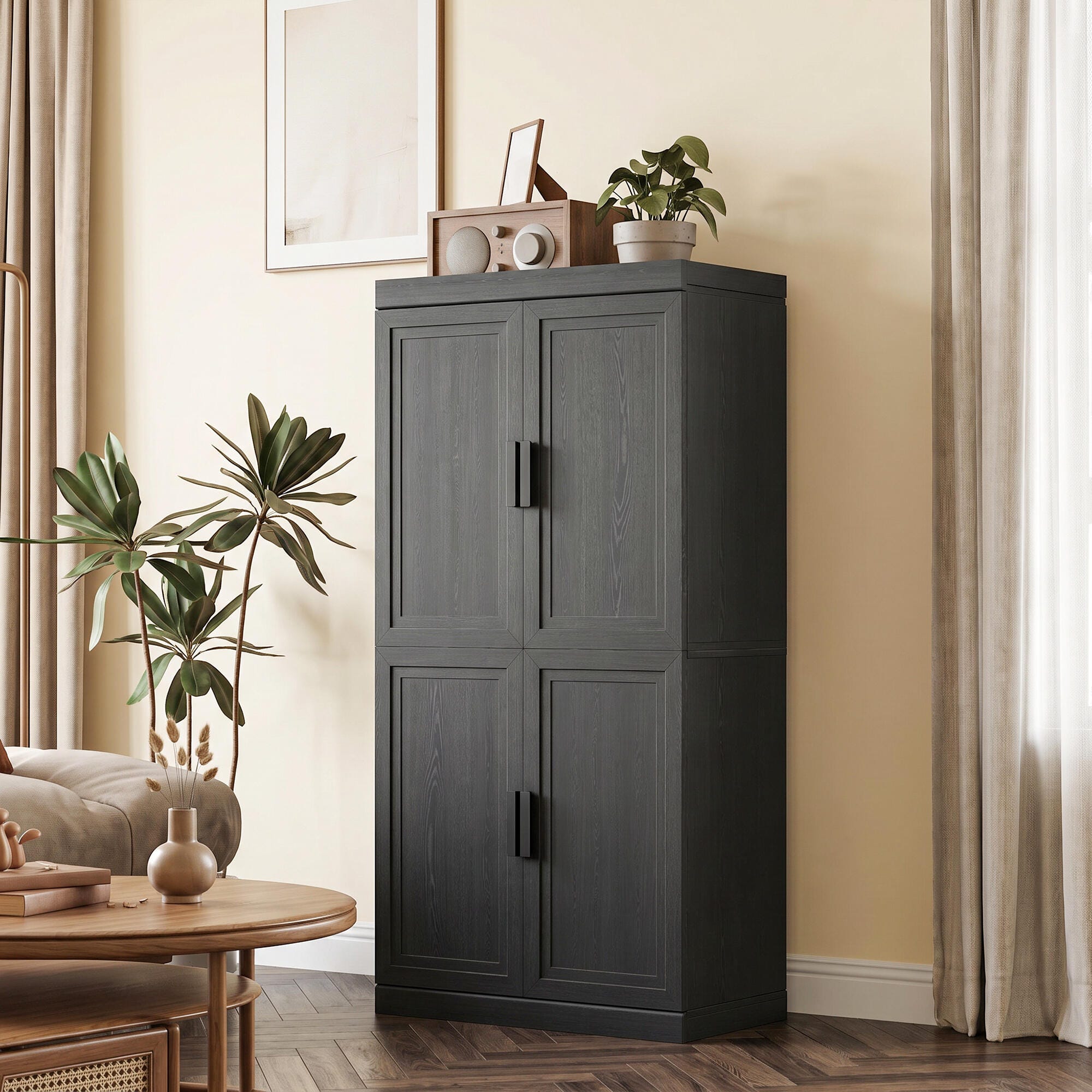Dovelina Liora Versatile 31" Accent Cabinet, Black, large