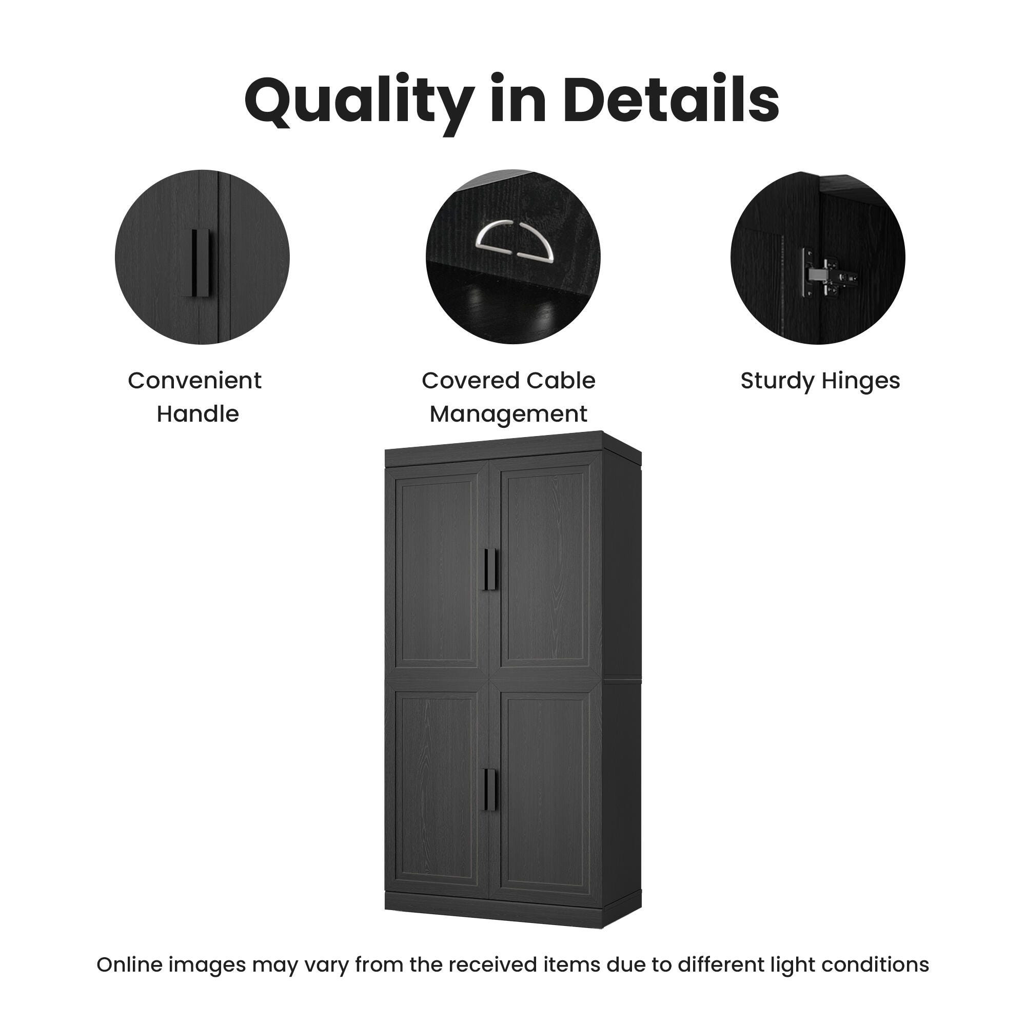 Dovelina Liora Versatile 31" Accent Cabinet, Black, large