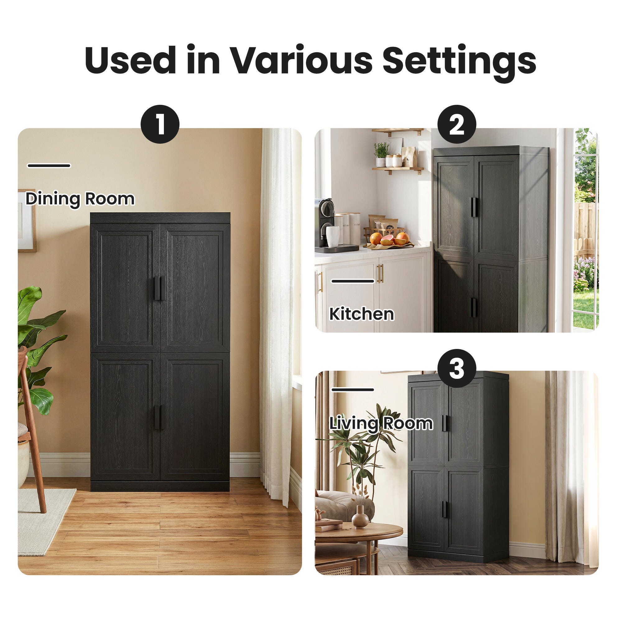 Dovelina Liora Versatile 31" Accent Cabinet, Black, large