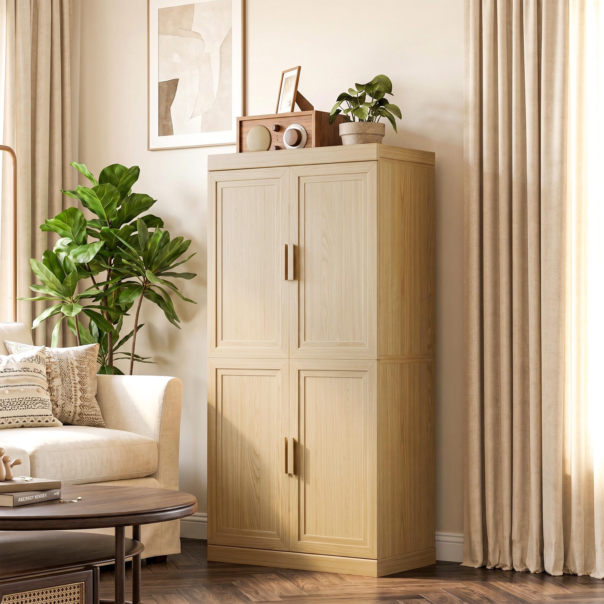 Dovelina Liora Versatile 31" Accent Cabinet, Natural, rollover