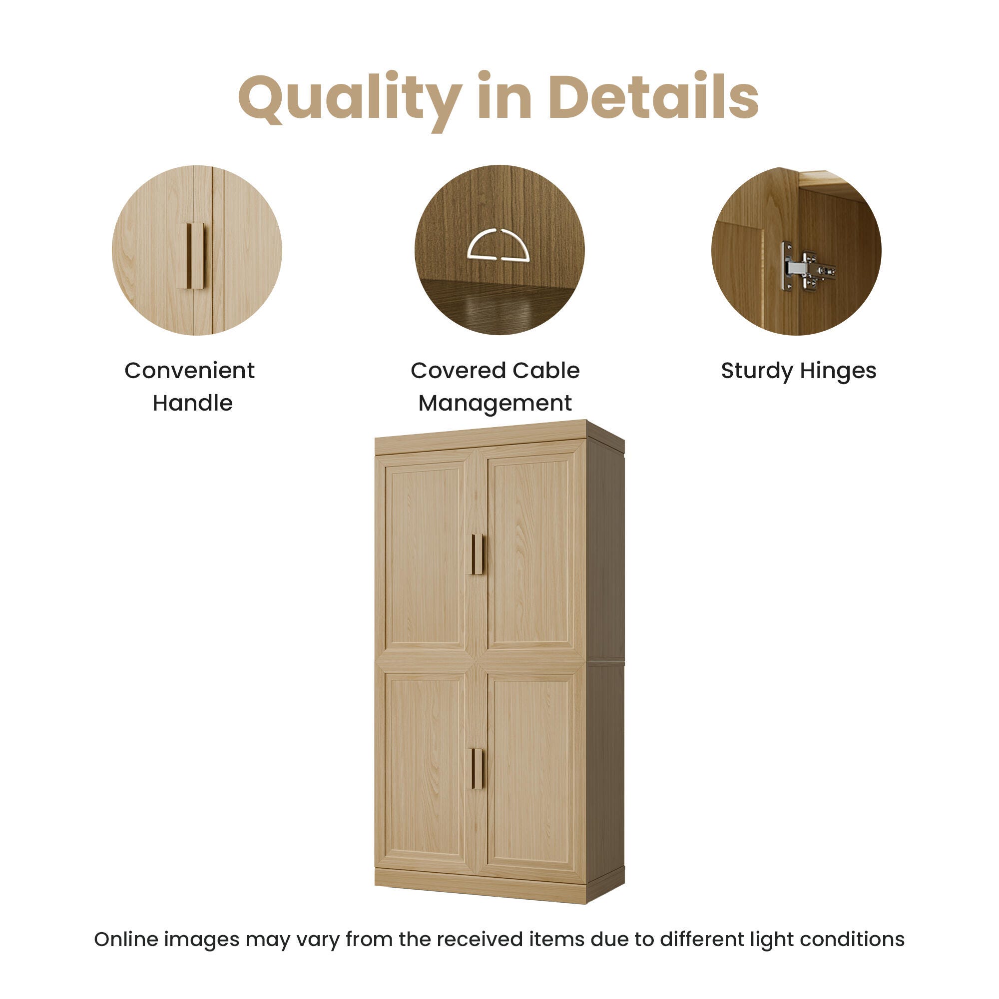 Dovelina Liora Versatile 31" Accent Cabinet, Natural, large