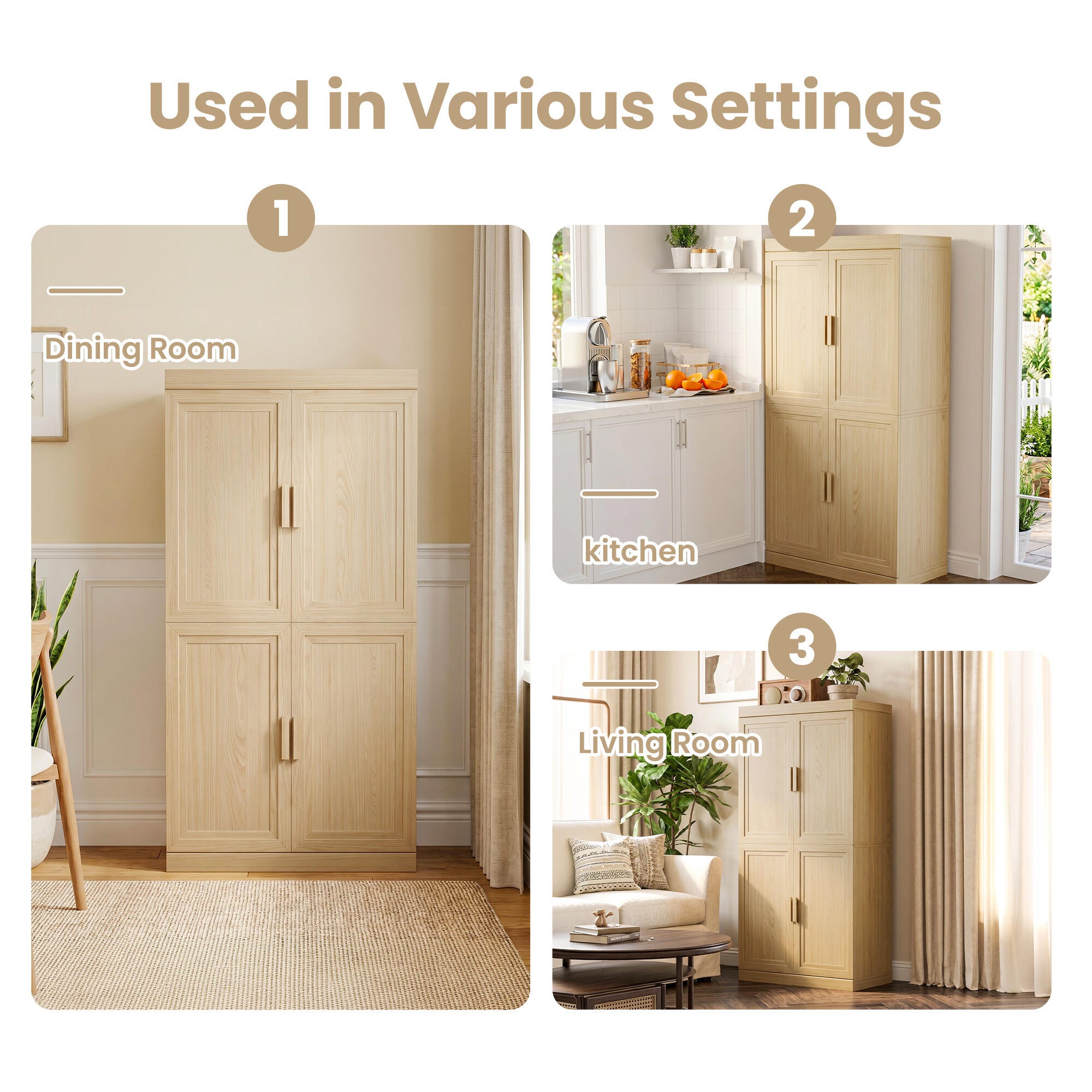 Dovelina Liora Versatile 31" Accent Cabinet, Natural, large