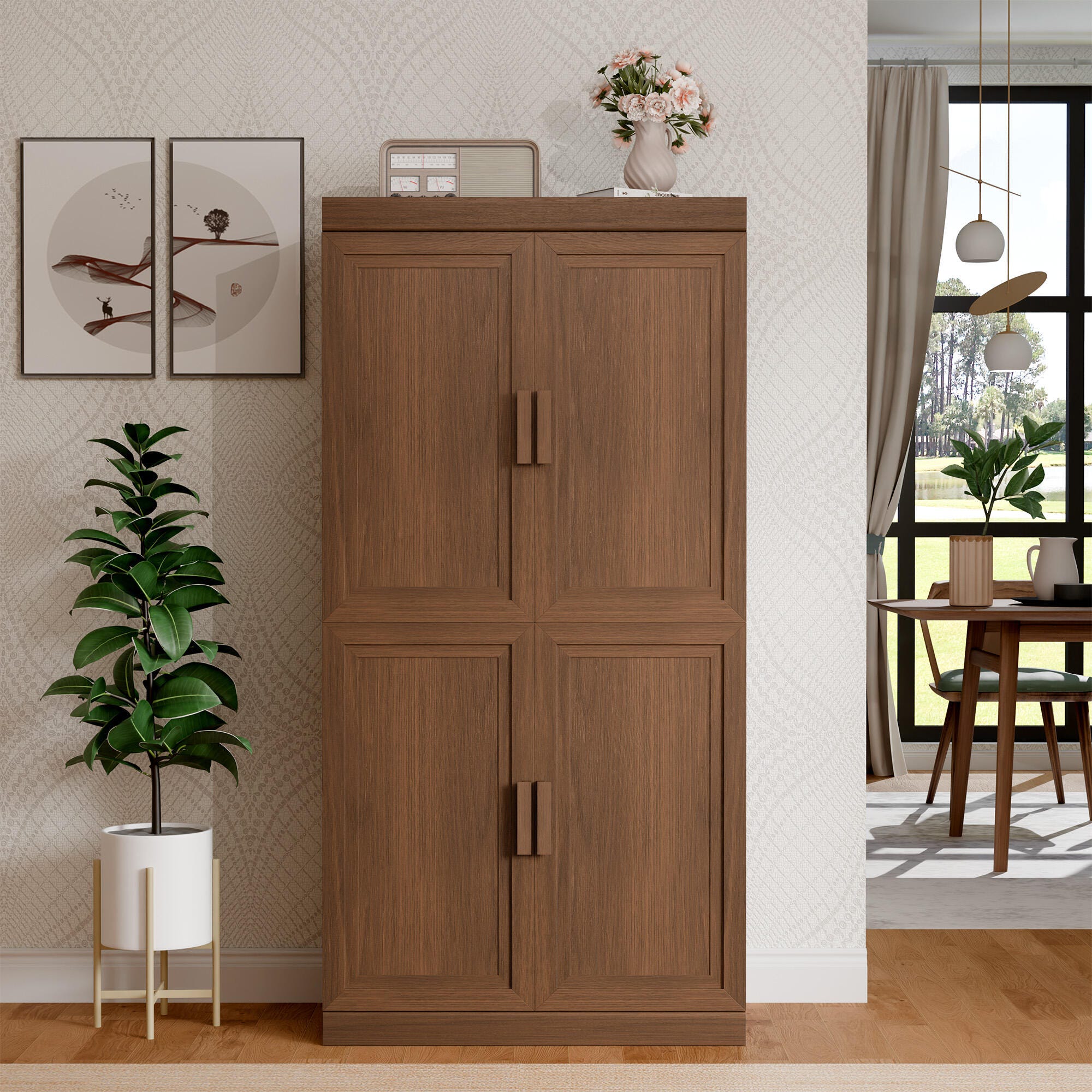 Dovelina Liora Versatile 31" Accent Cabinet, Walnut, rollover